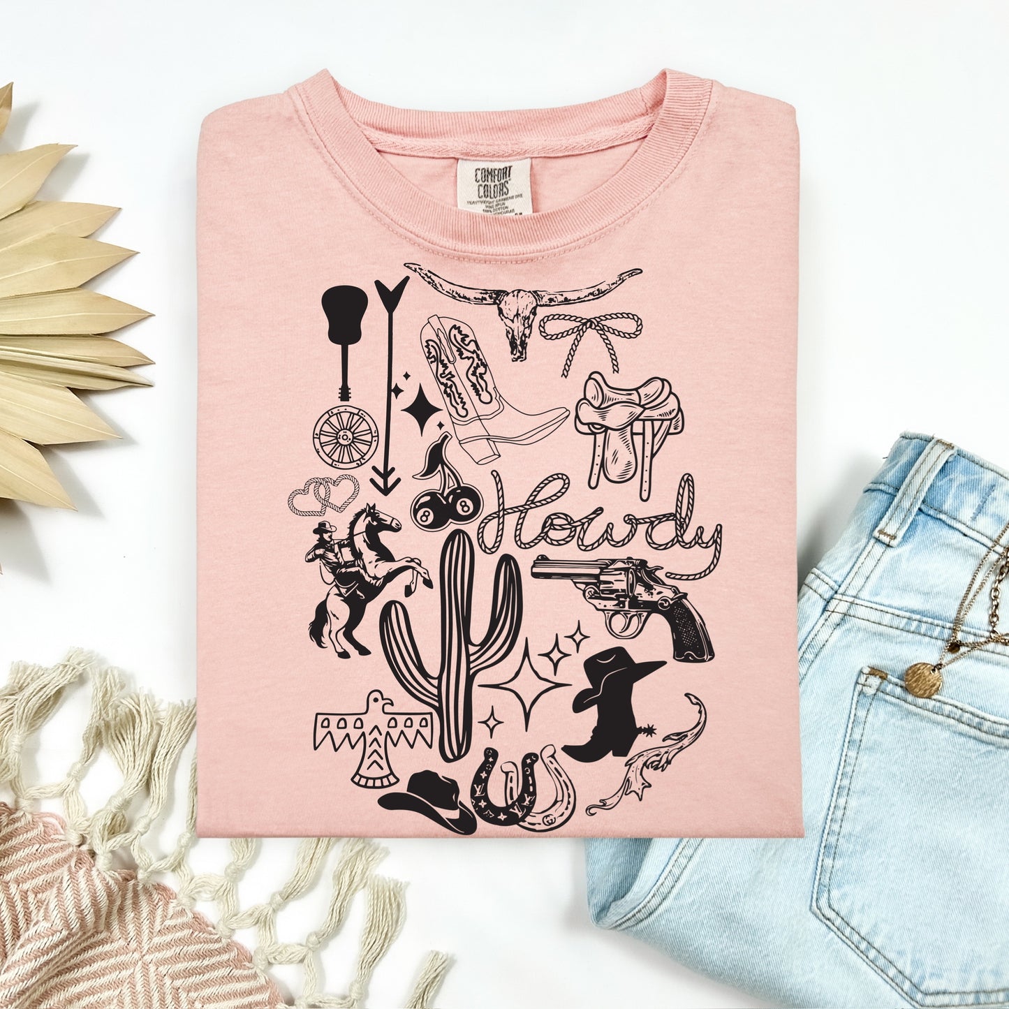 Howdy collage screen print transfer