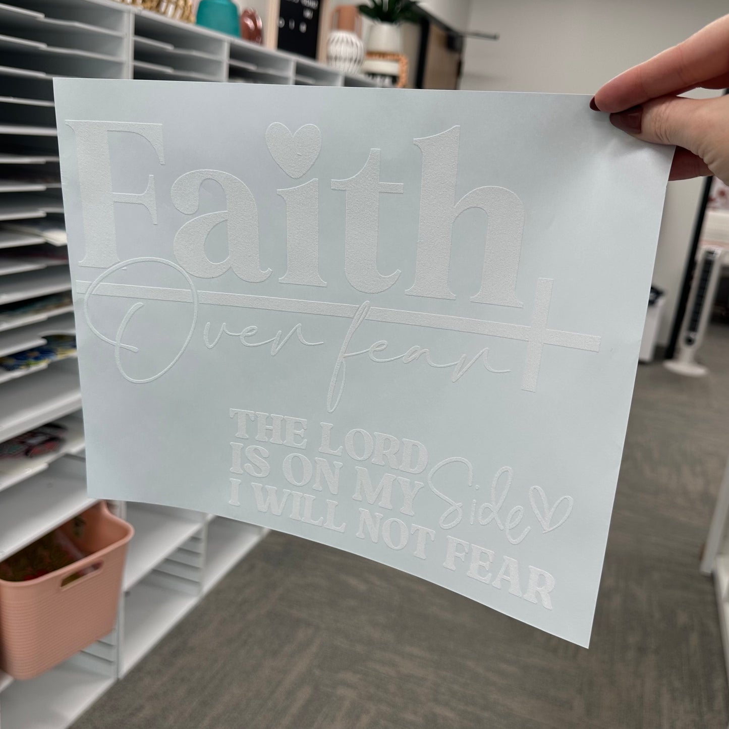 Faith over fear screen print transfer•