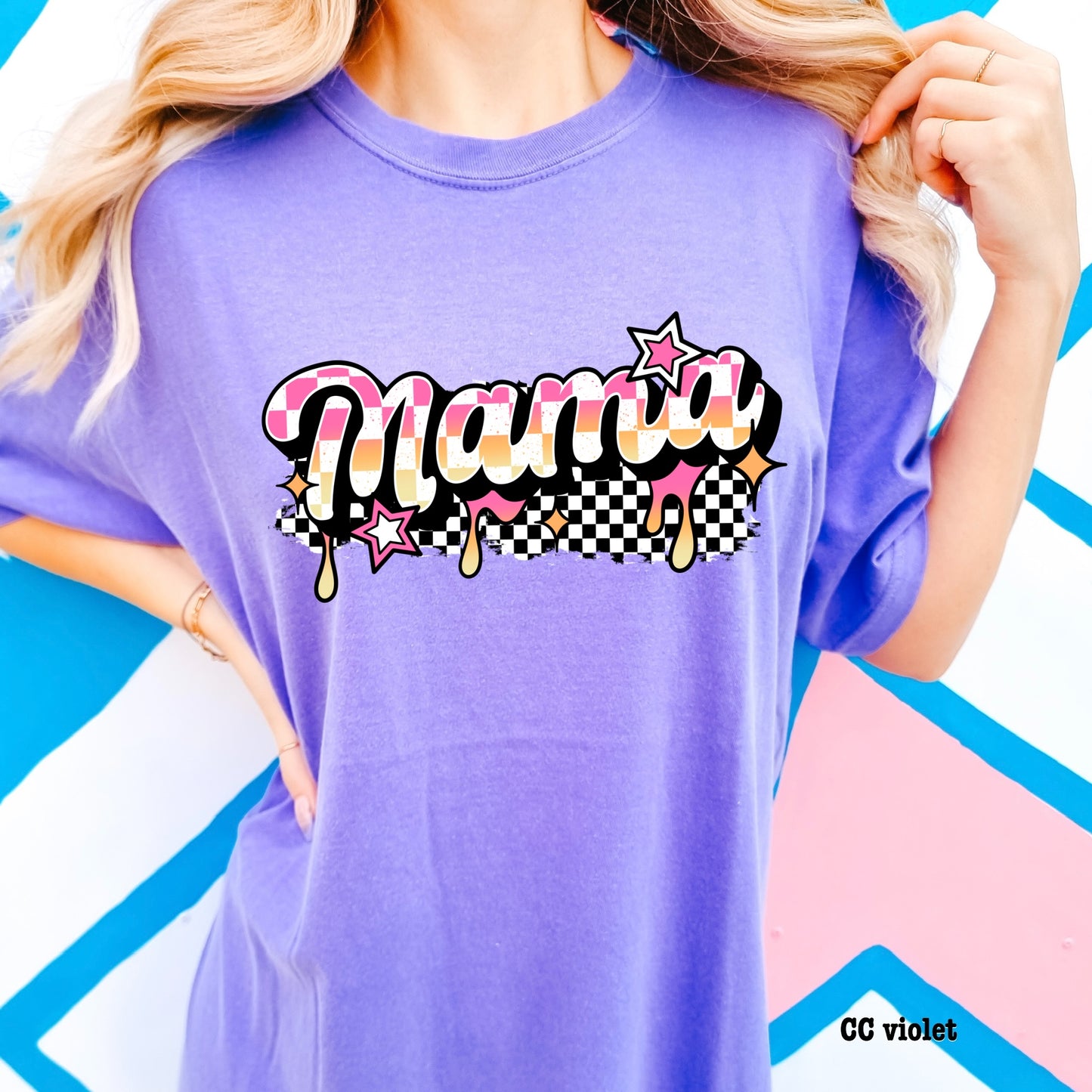 drip mama clear film screen print