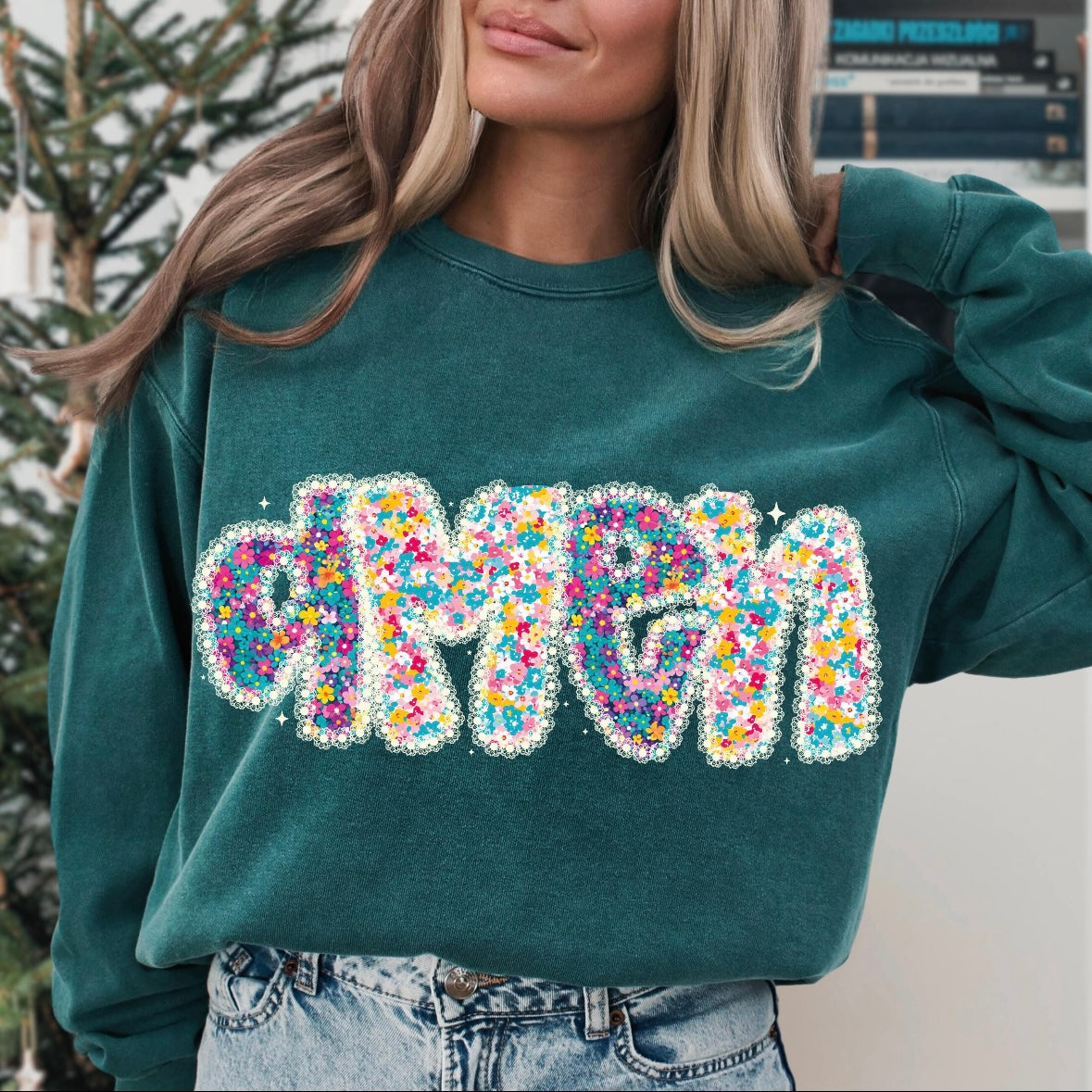 Amen floral clear film screen print