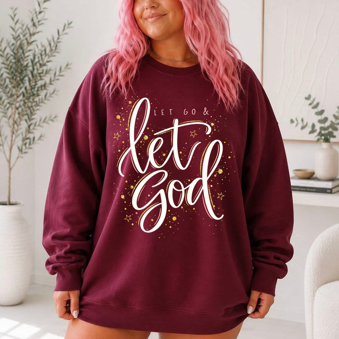 Let go & Let God clear film screen print