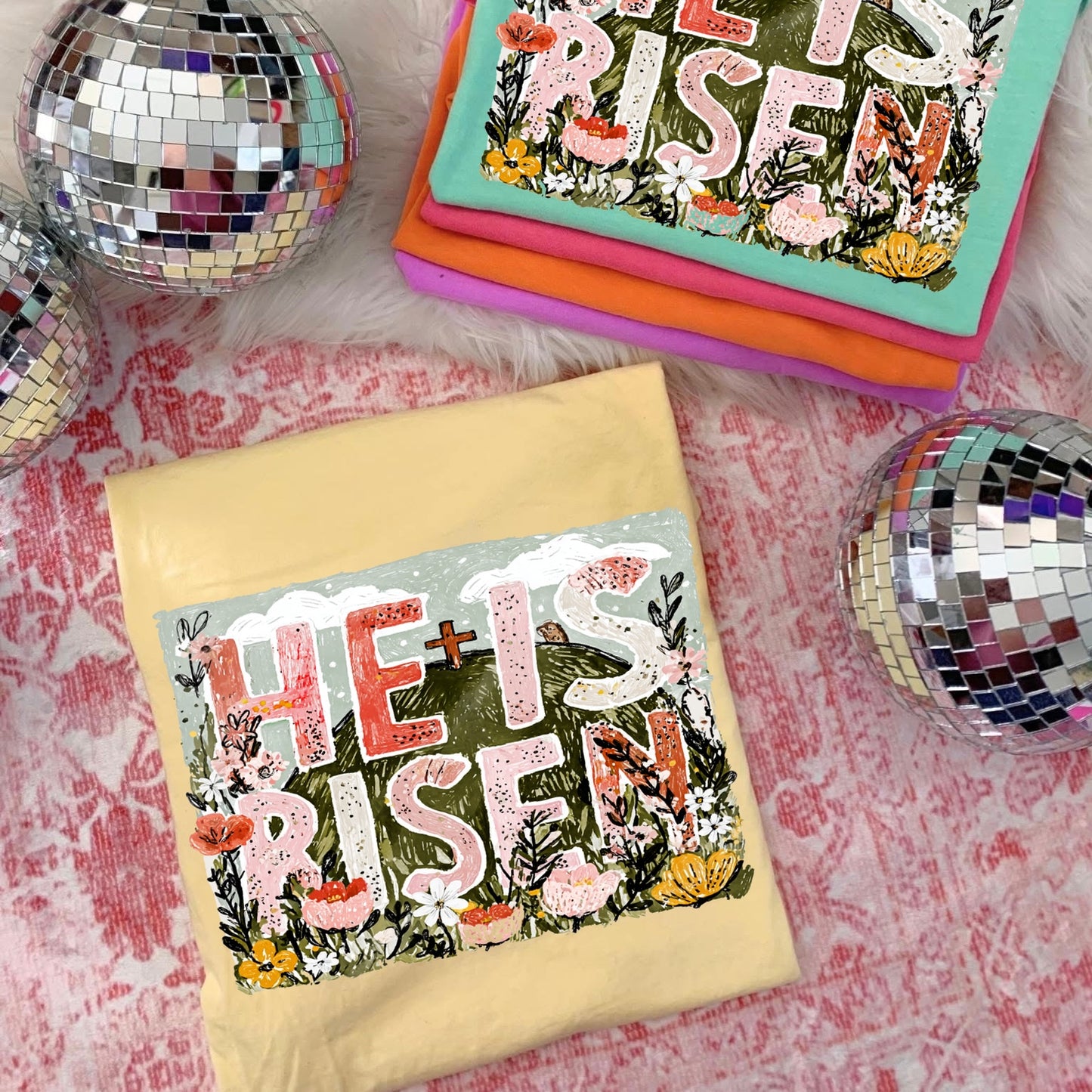 He is Risen clear film screen print