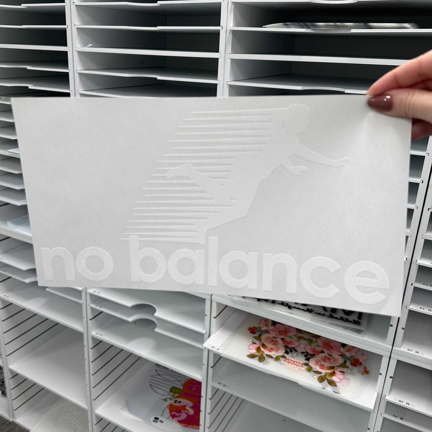 No Balance screen print transfer•