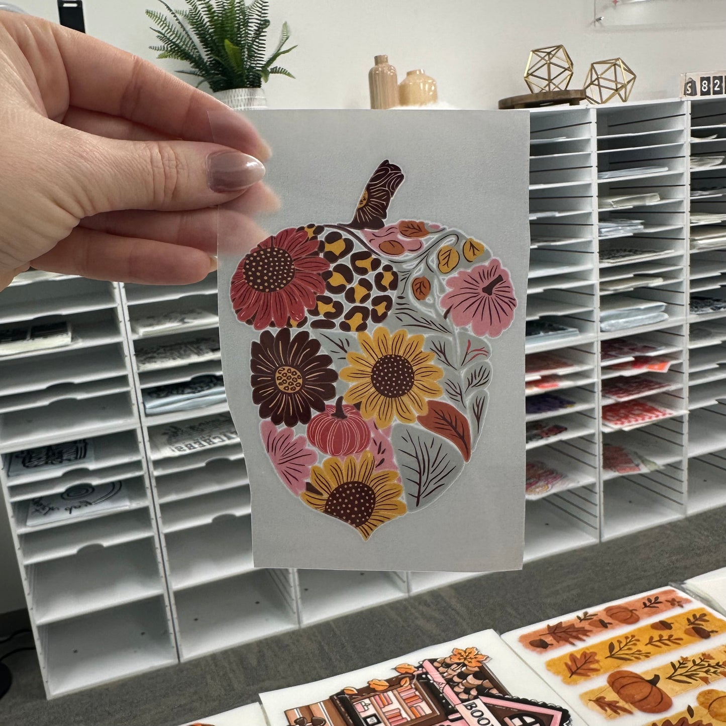 floral acorn POCKET PRINT