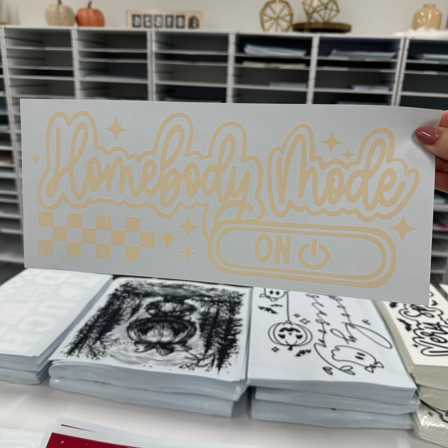 Homebody Mode screen print transfer