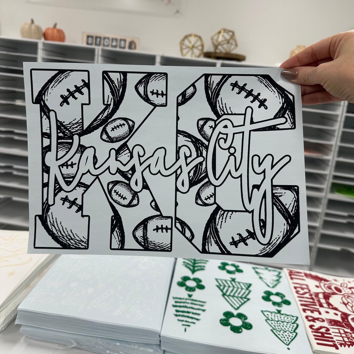 KC football screen print transfer