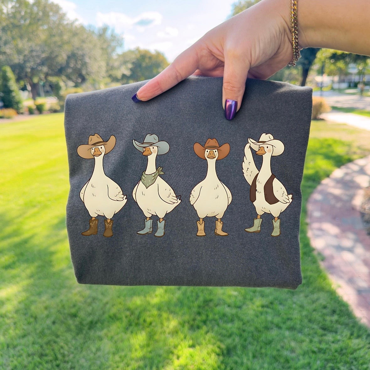 western geese clear film screen print