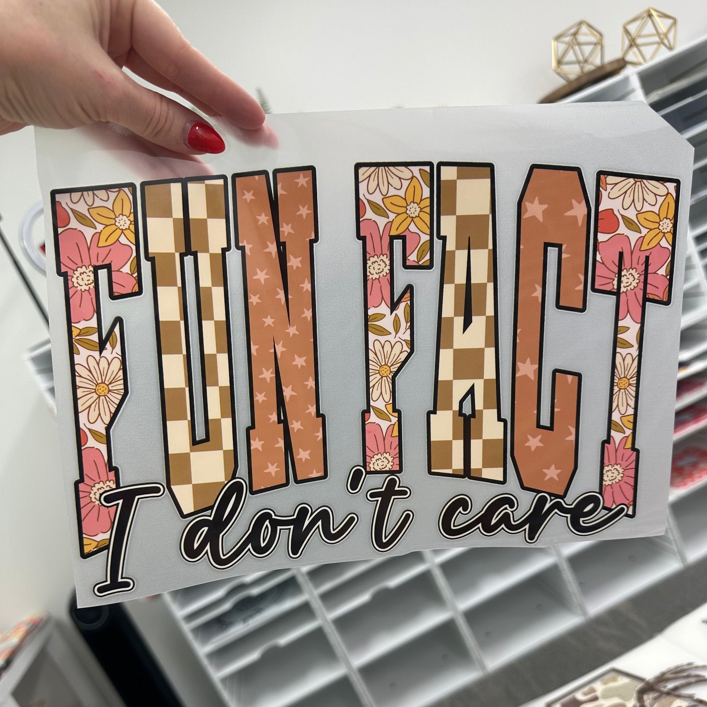 fun fact I dont care clear film transfer