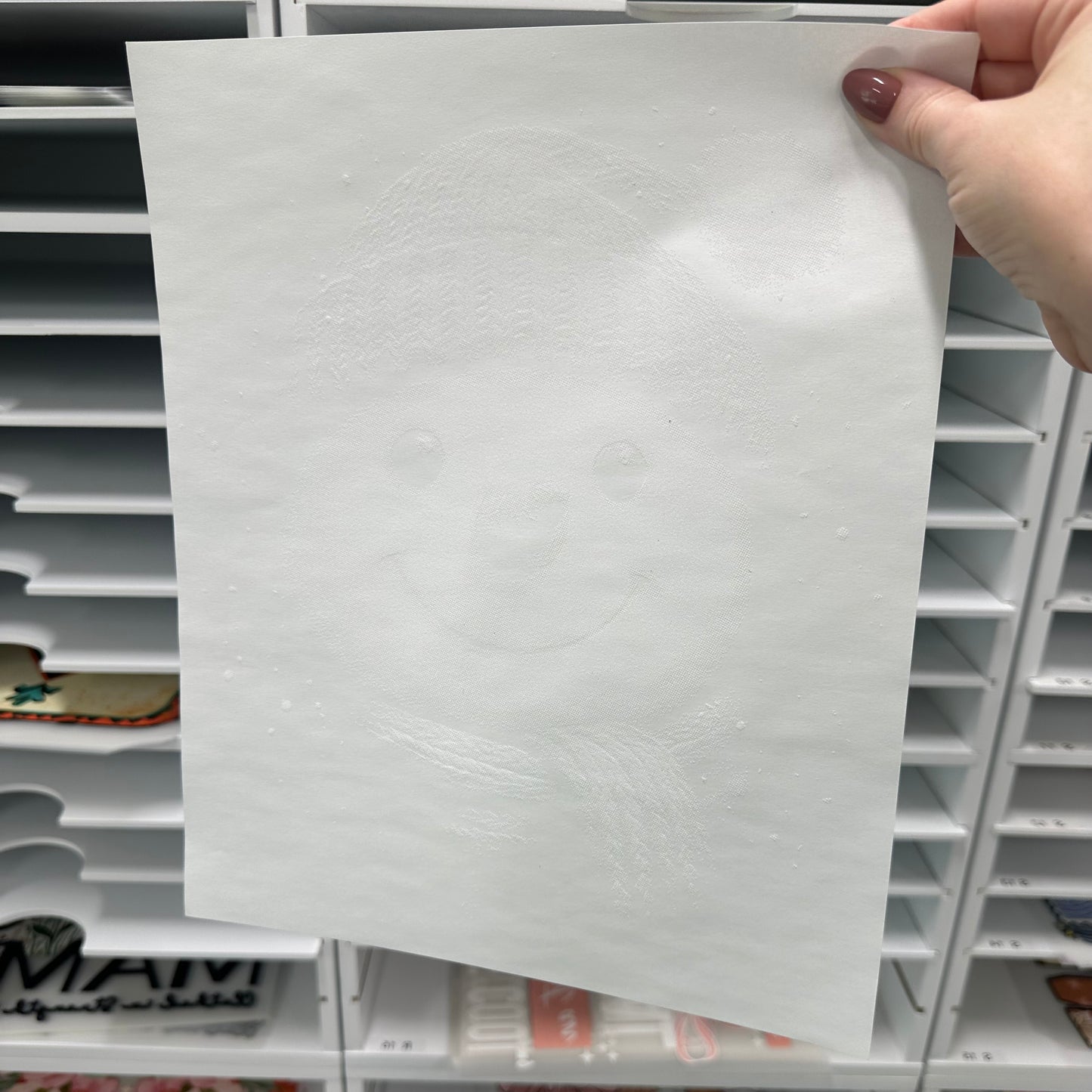 snowman half tone screen print transfer