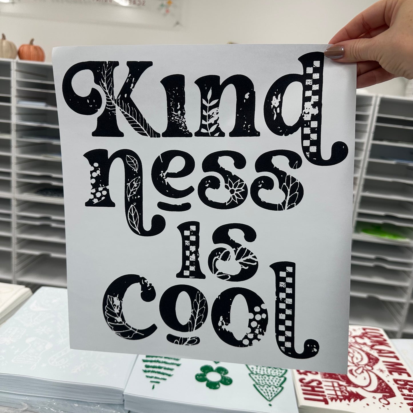kindness is cool screen print transfer