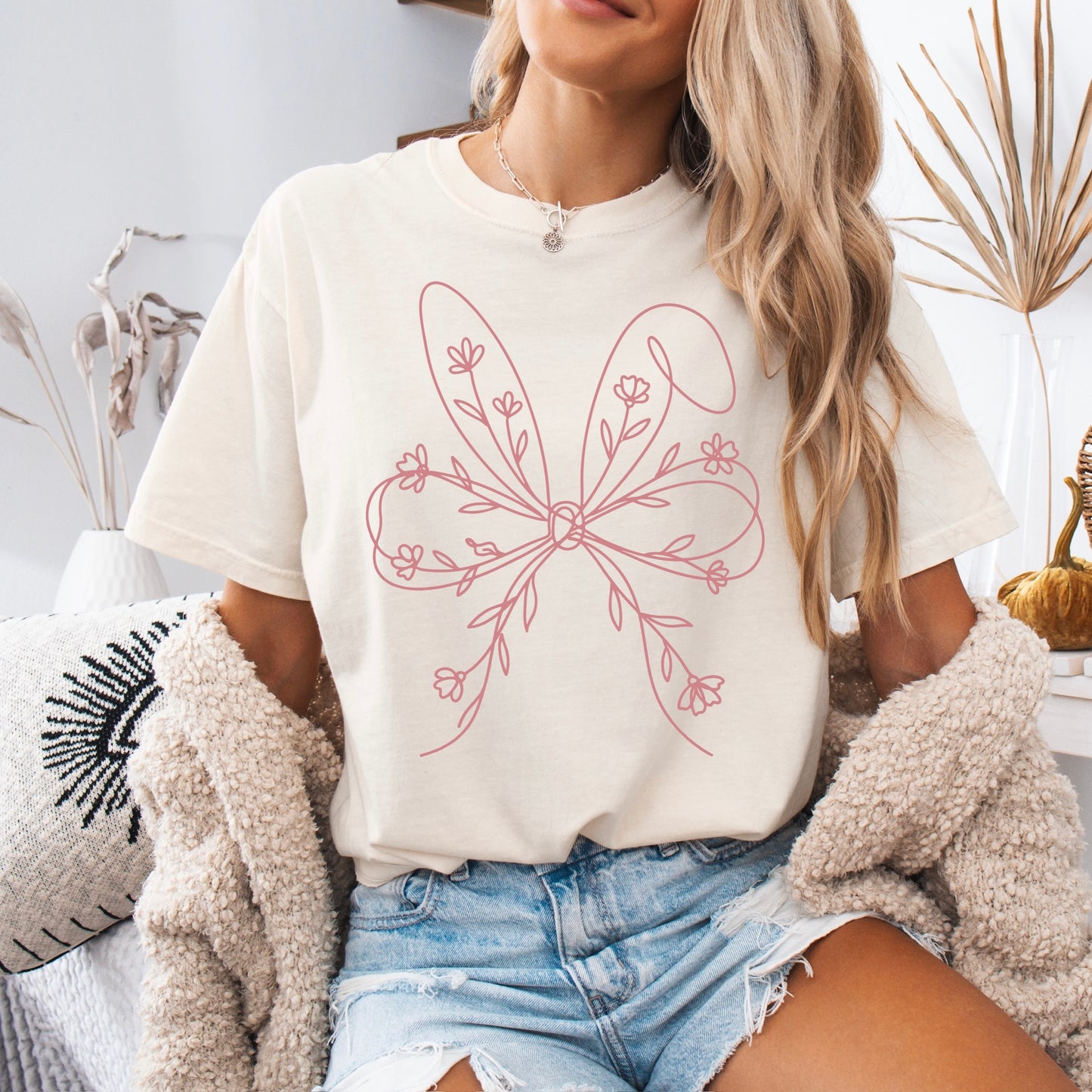 floral bunny ears screen print transfer•