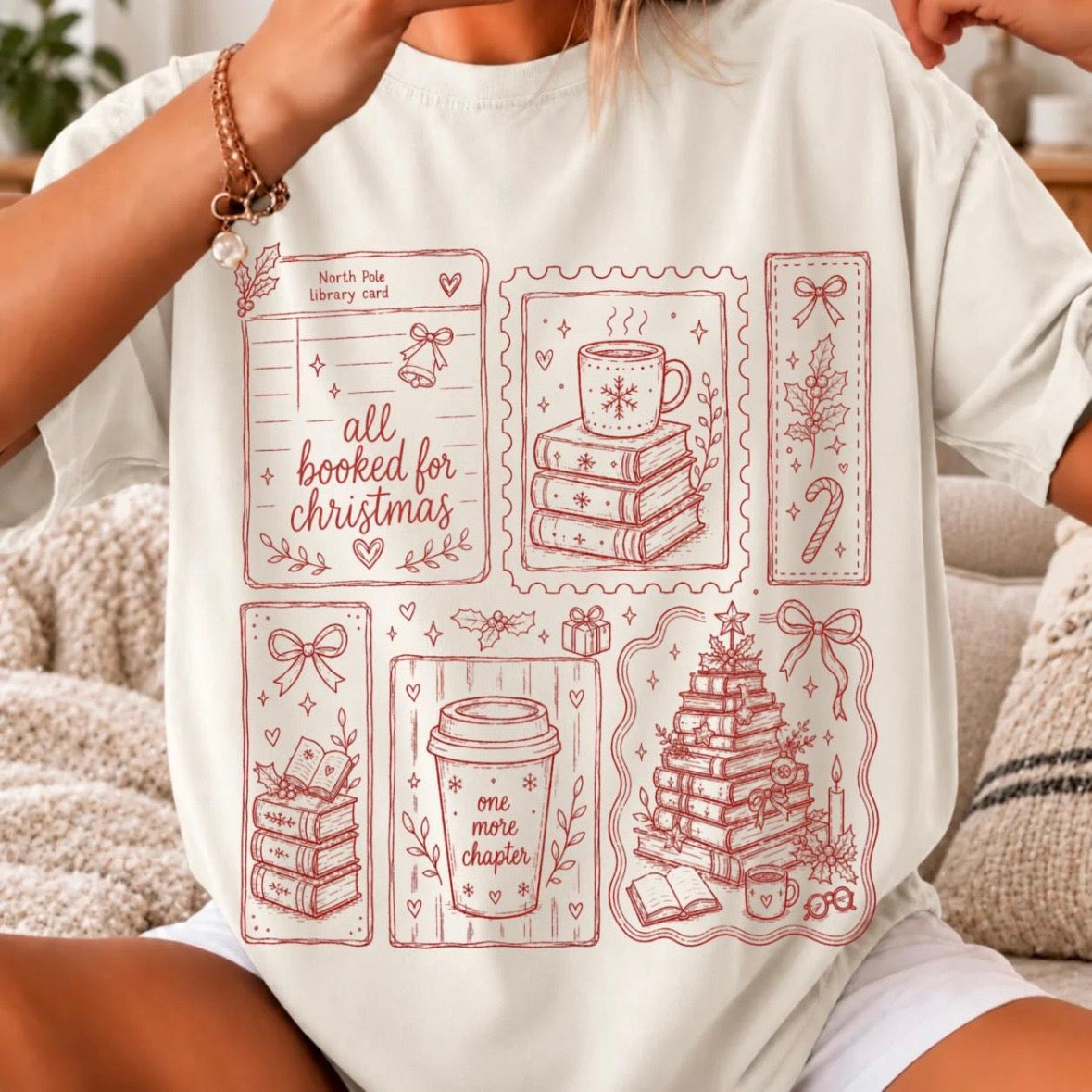 all booked for Christmas screen print transfer