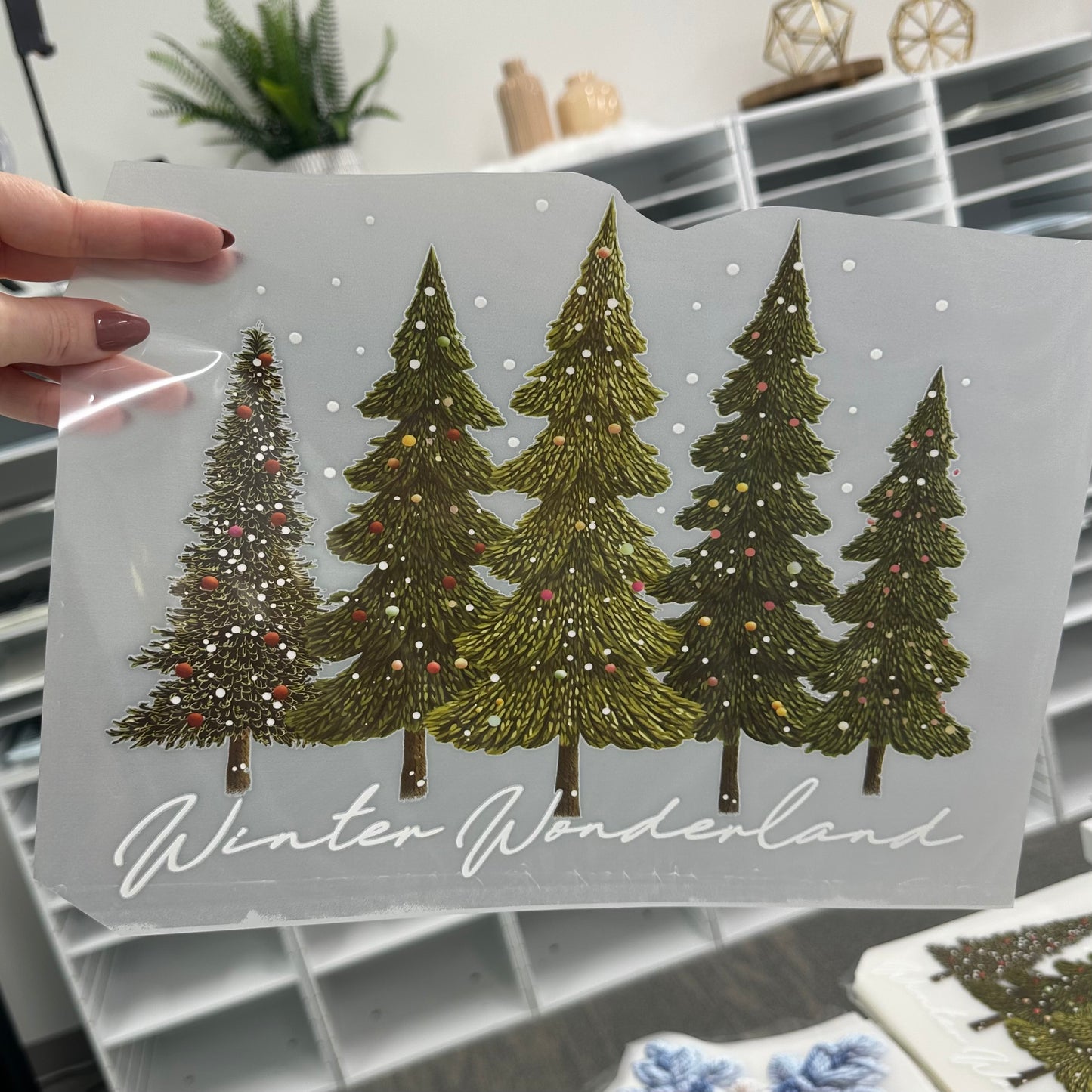 winter wonderland yarn clear film screen print