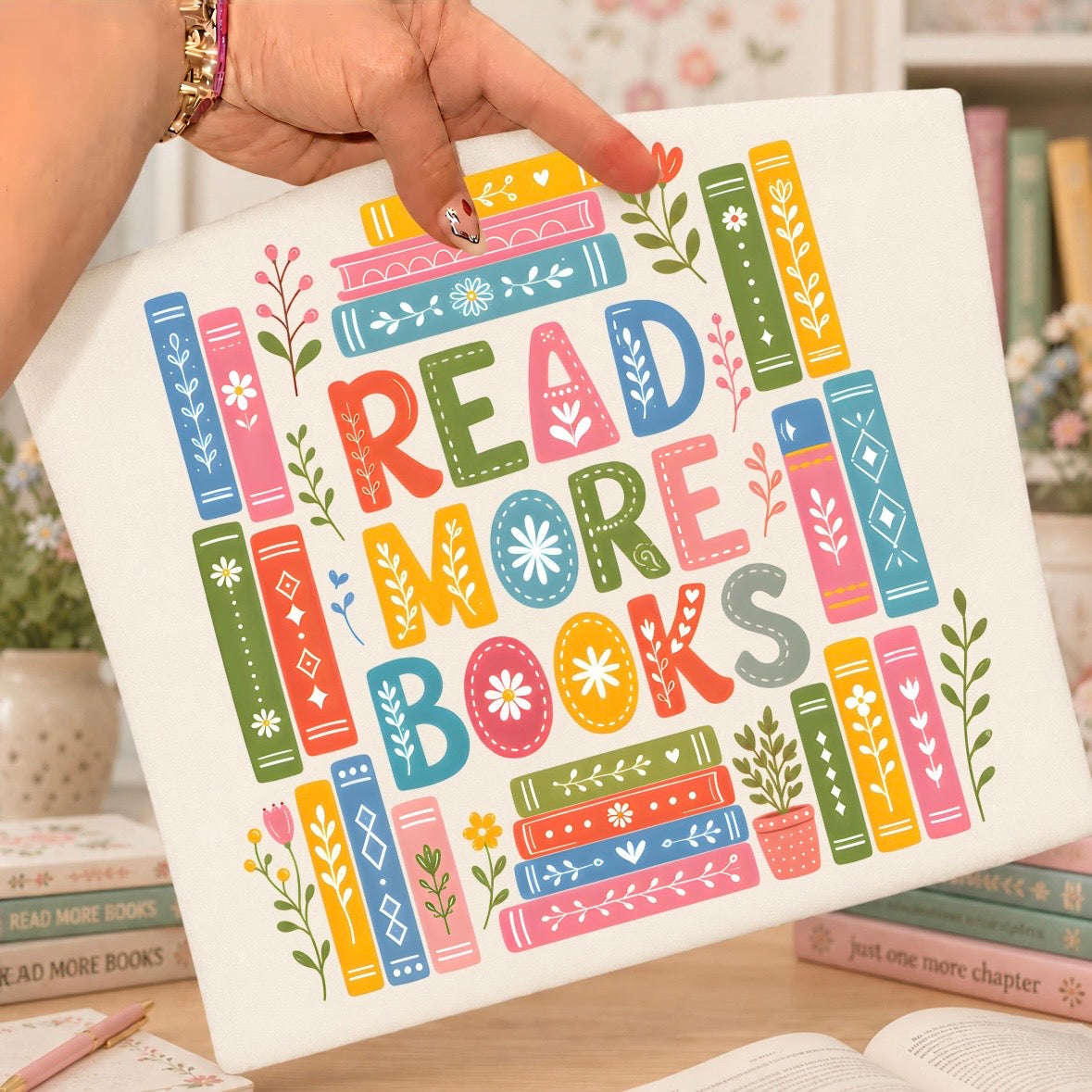 read more books clear film screen print