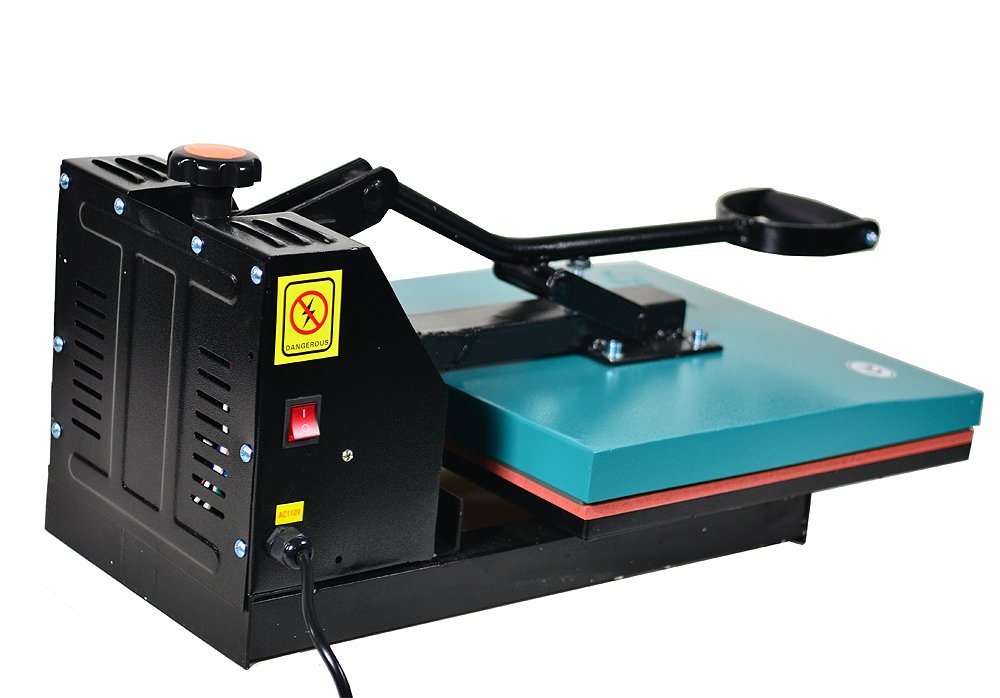 Fancierstudio Industrial-Quality Digital 15-by-15-Inch Sublimation T-Shirt Heat Press, Green Black