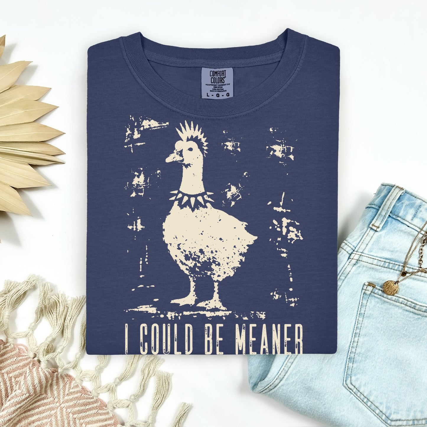 I could be meaner emo goose screen print transfer•