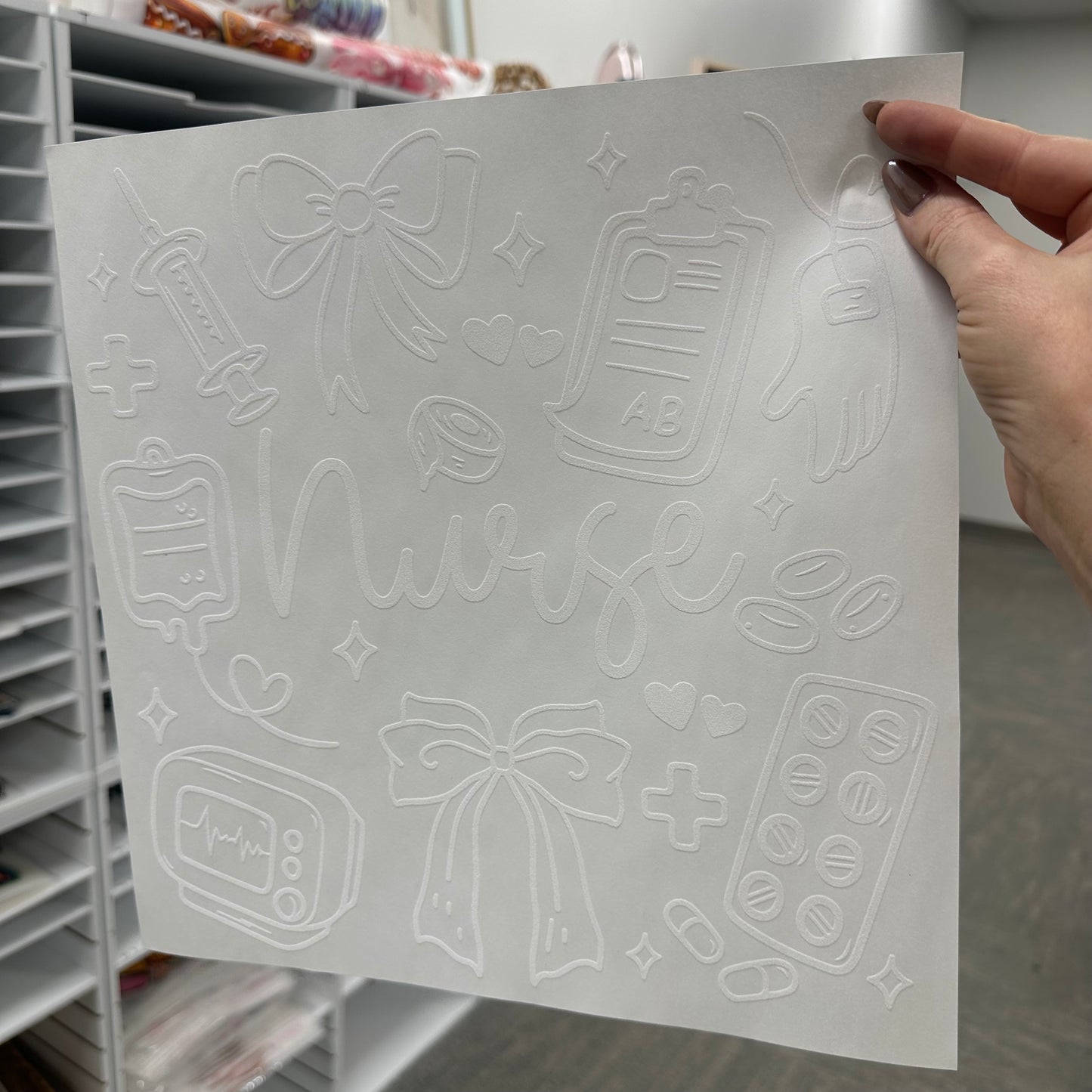 nurse doodles screen print transfer