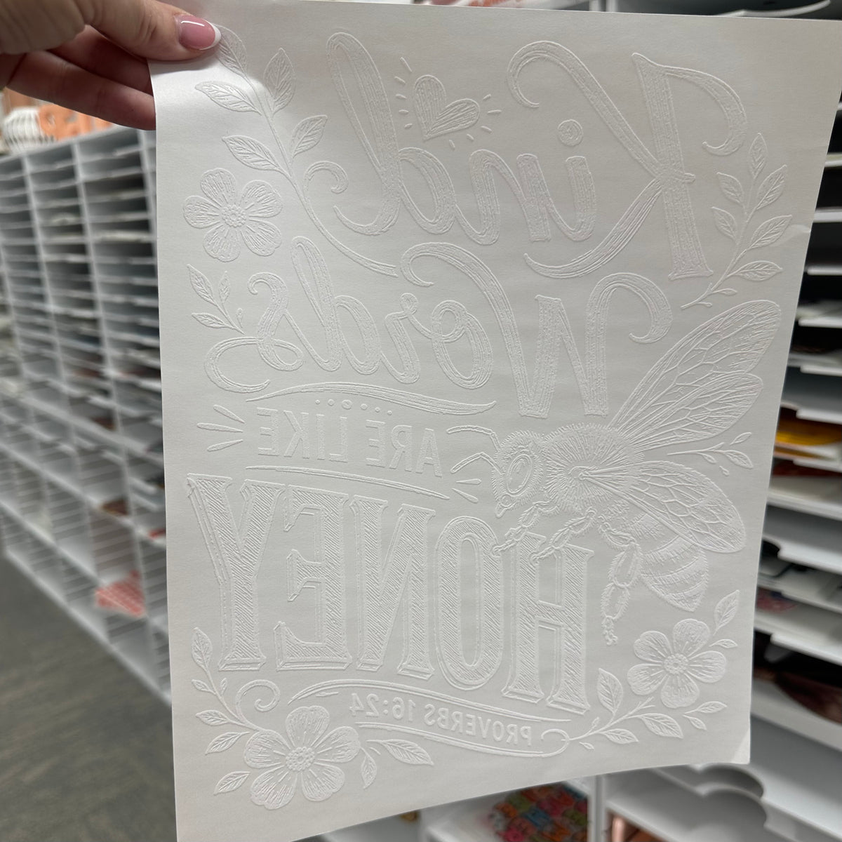 kind words are like honey screen print transfer•