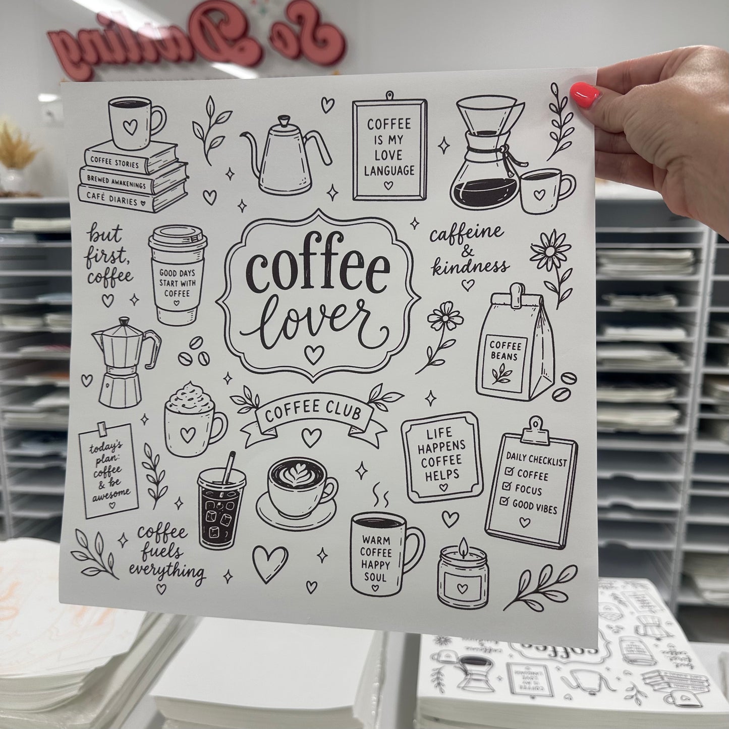 coffee lover screen print transfer•