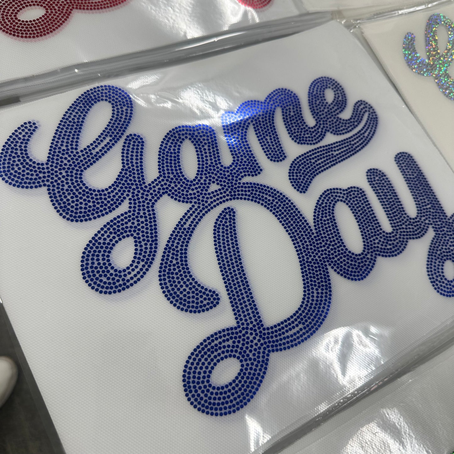 Spangle Transfer - BLUE game day