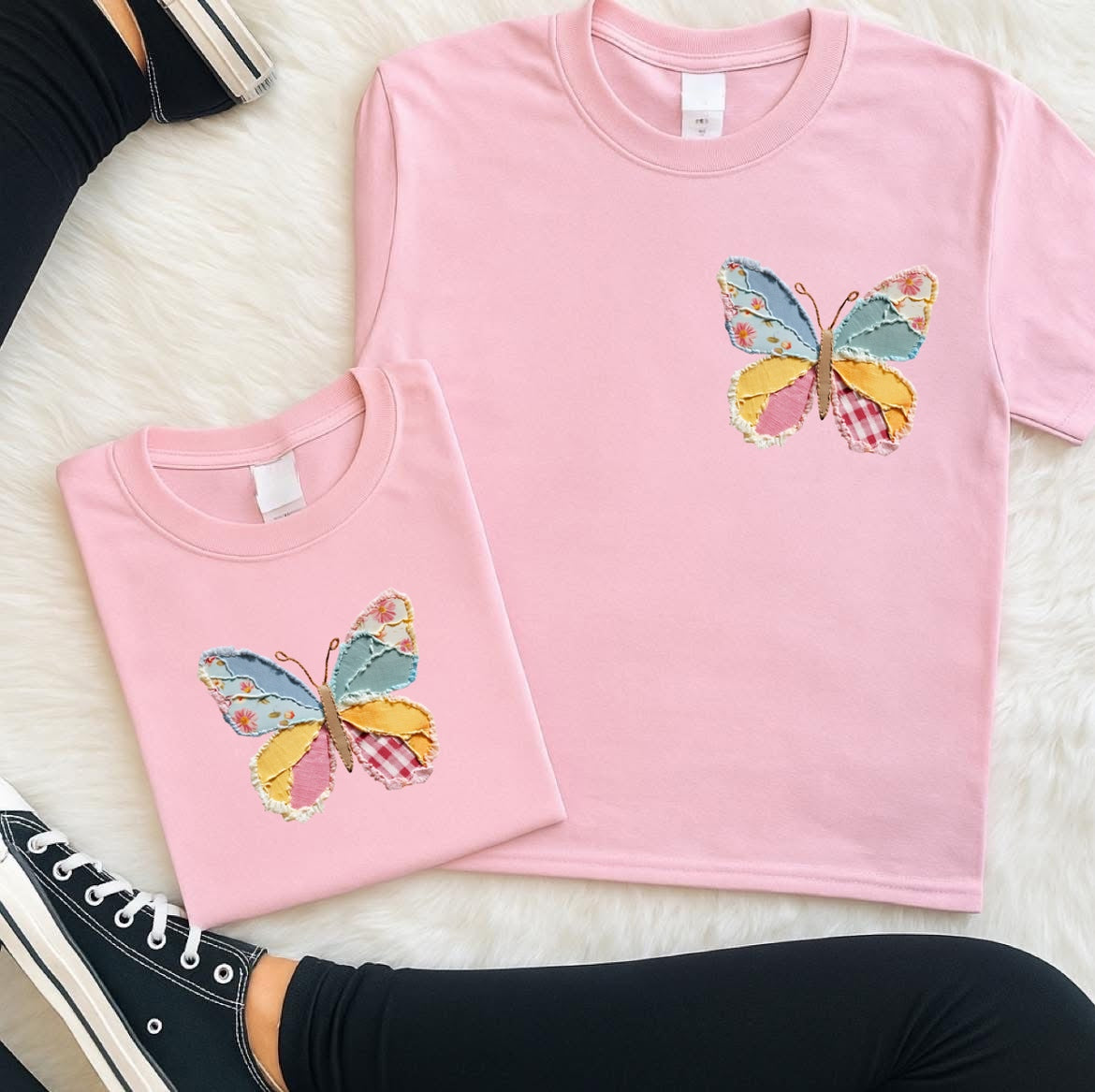 POCKET patchwork butterfly clear film transfer