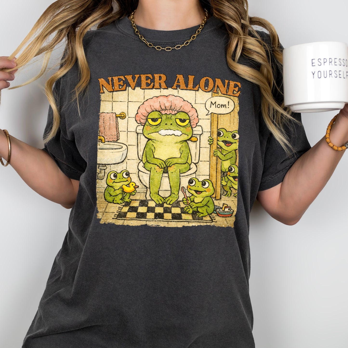never alone mom clear film screen print