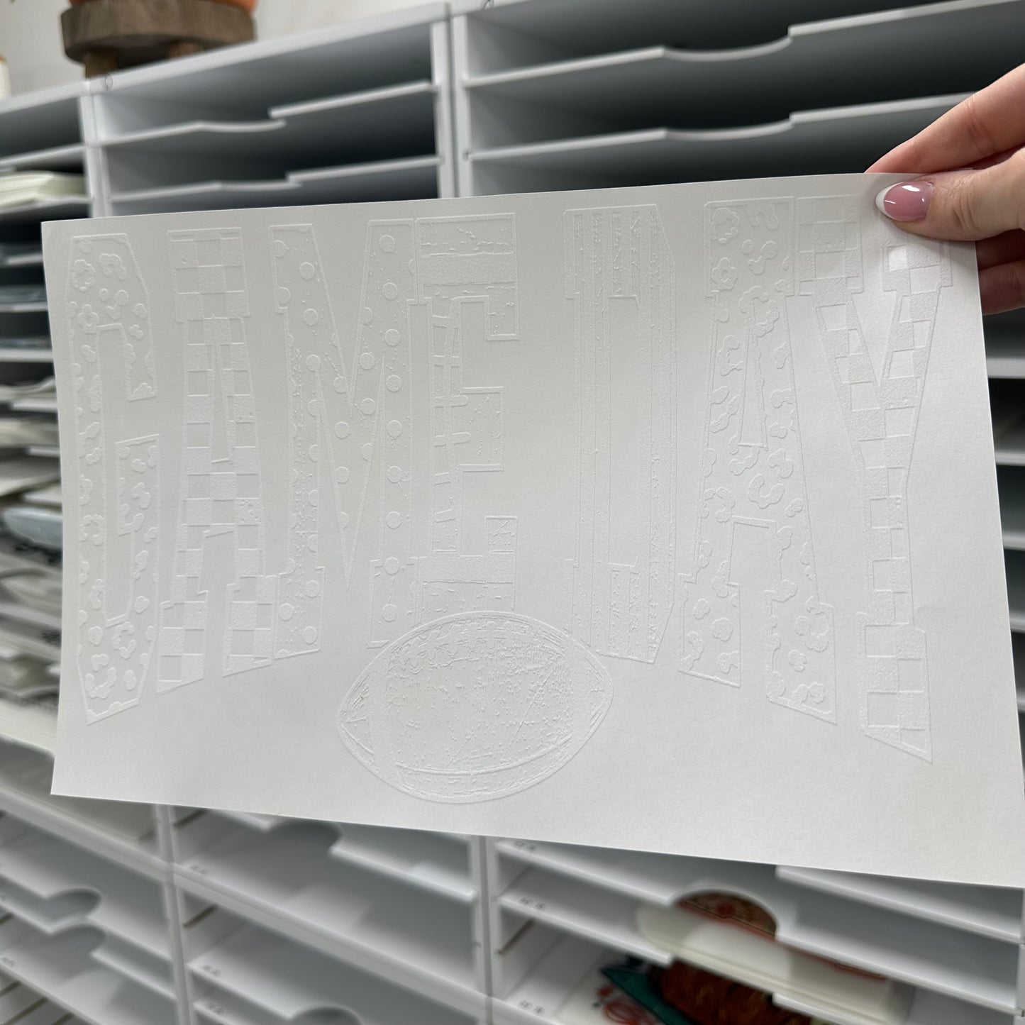 game day mixed pattern screen print transfer