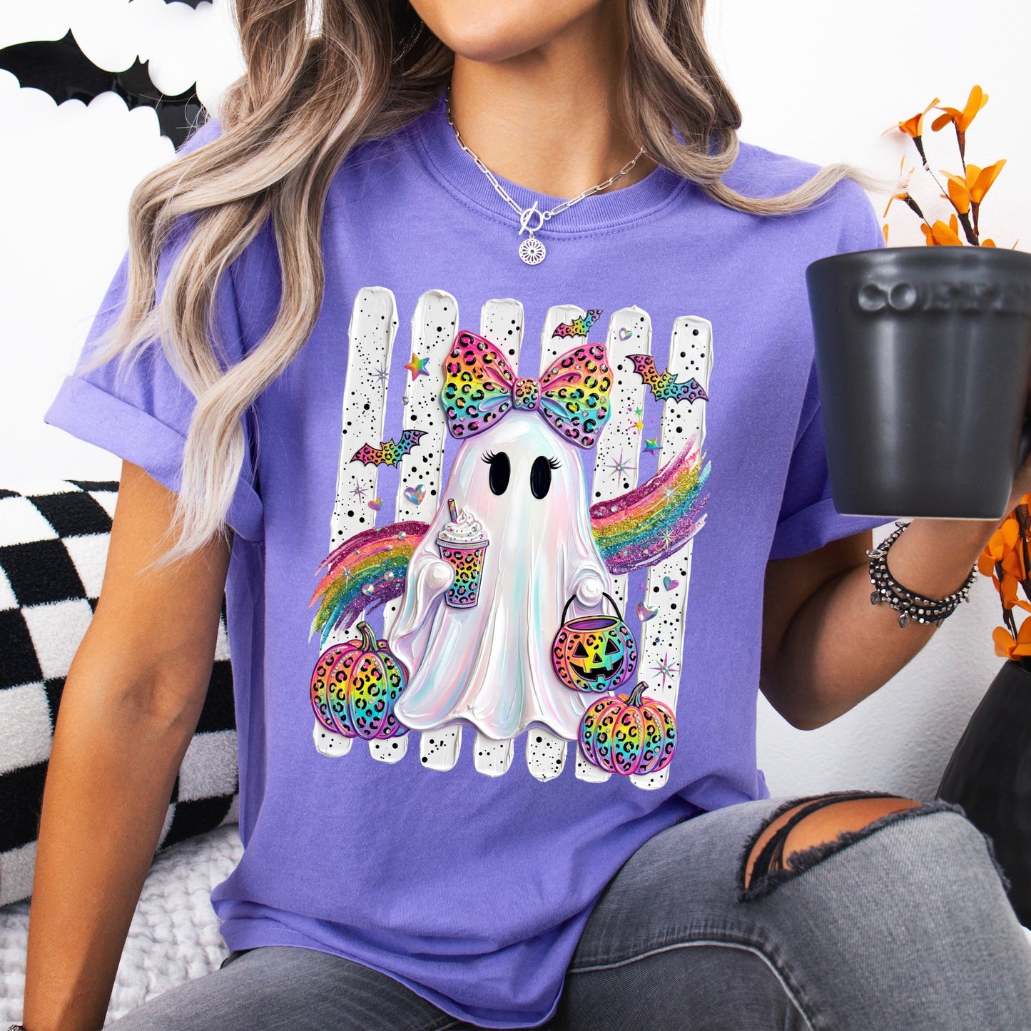 lisa frank ghost clear film screen print