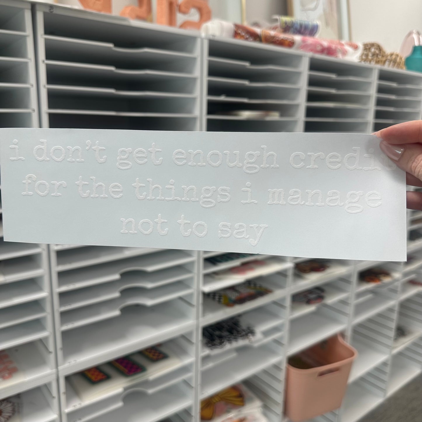 things I manage not to say screen print transfer