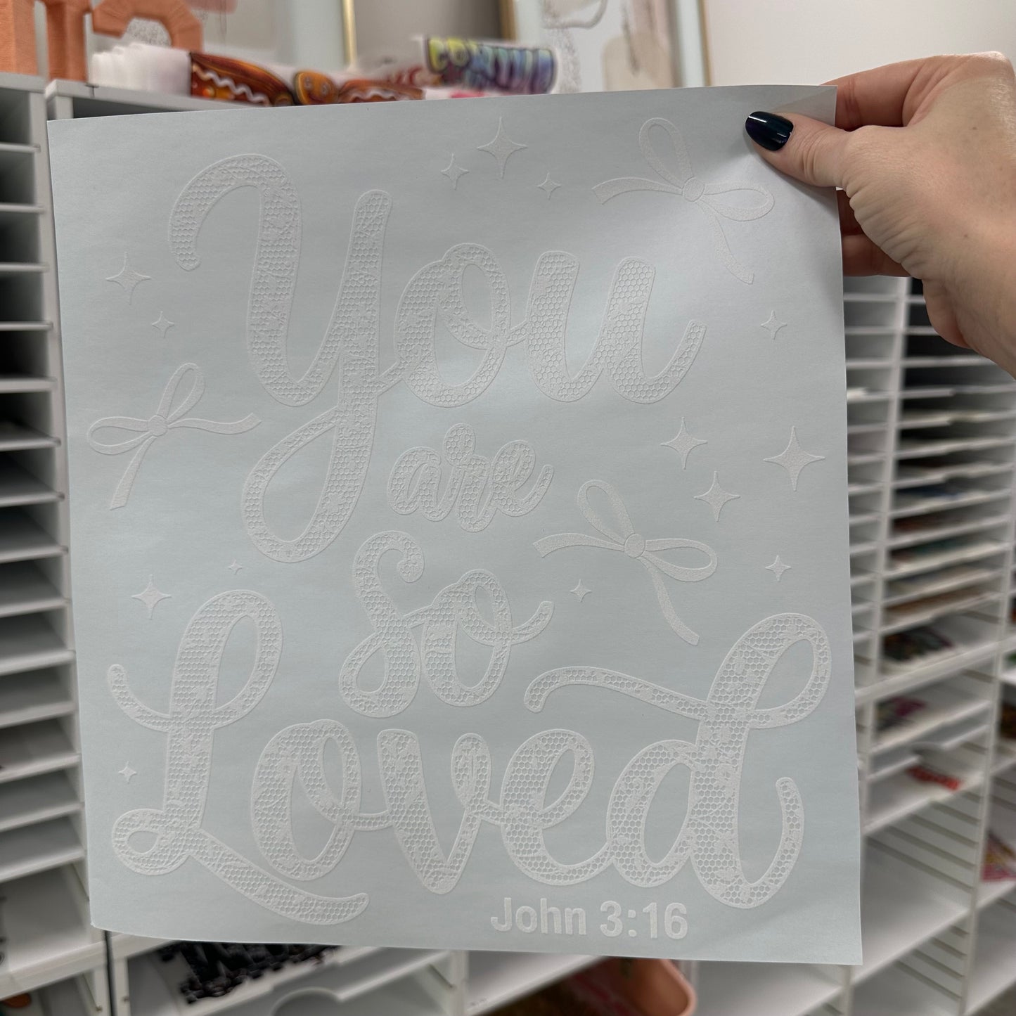 you are so loved screen print transfer