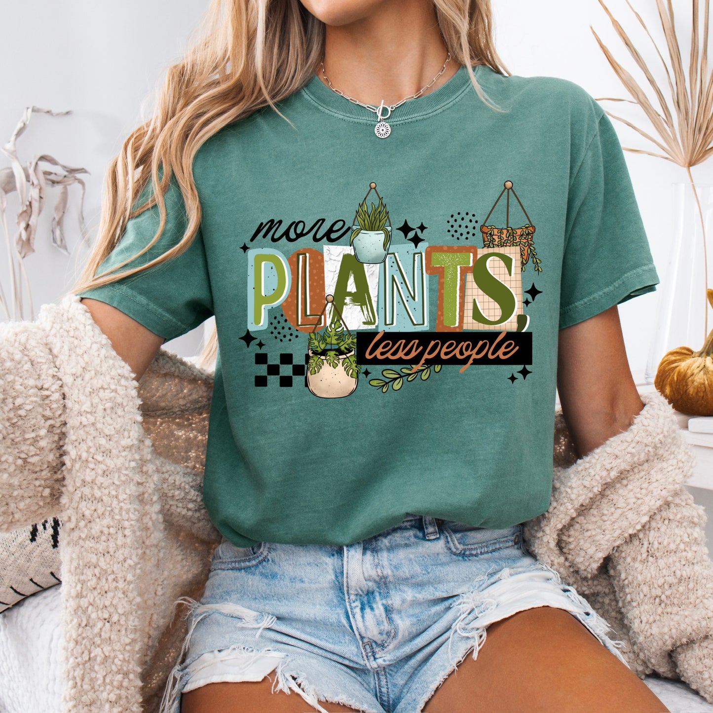 more plants less people clear film screen print