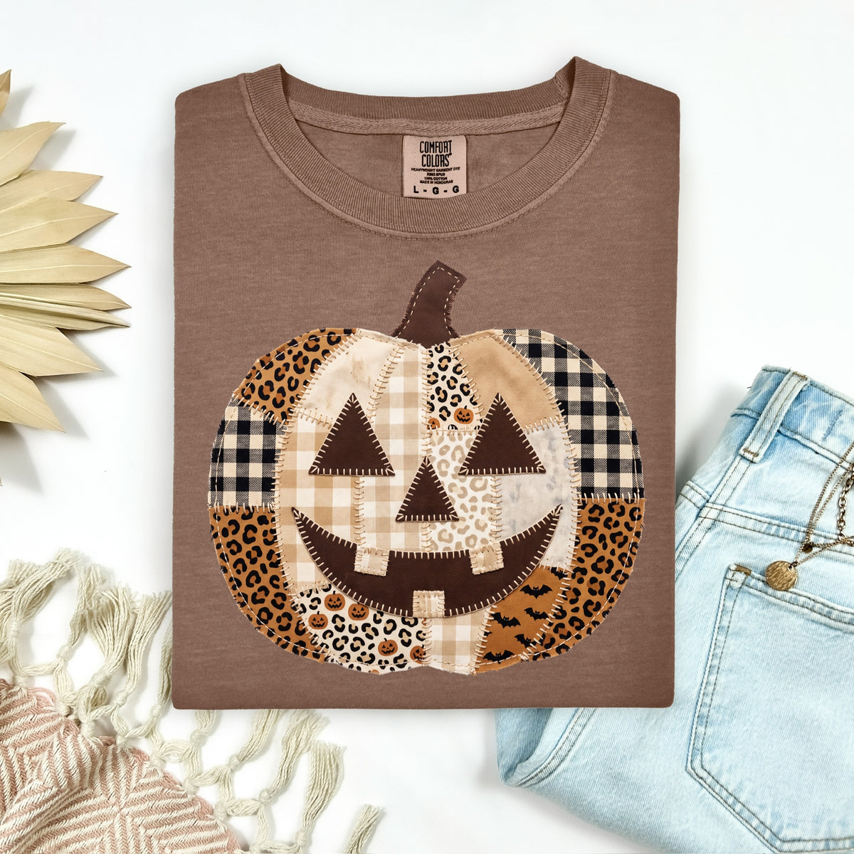 pumpkin checker leopard clear film screen print