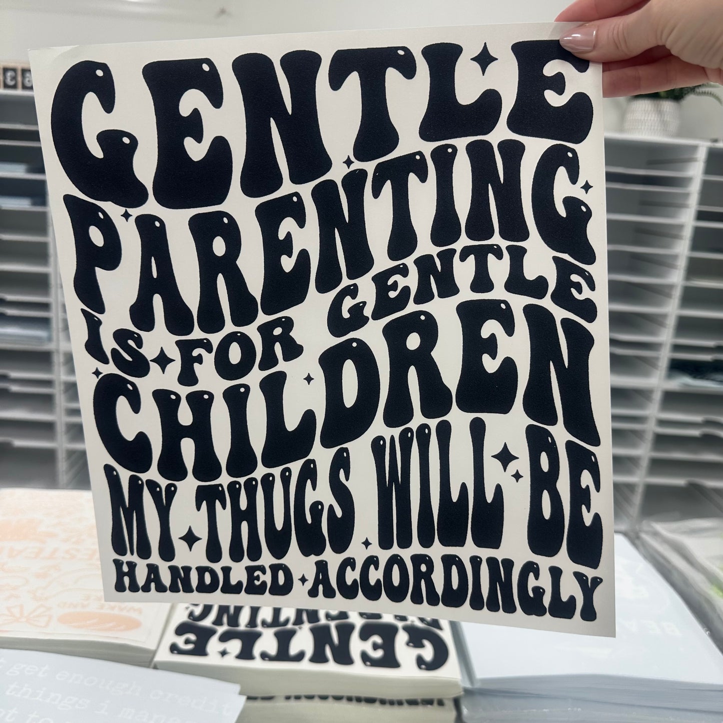 gentle parenting is for gentle children screen print transfer