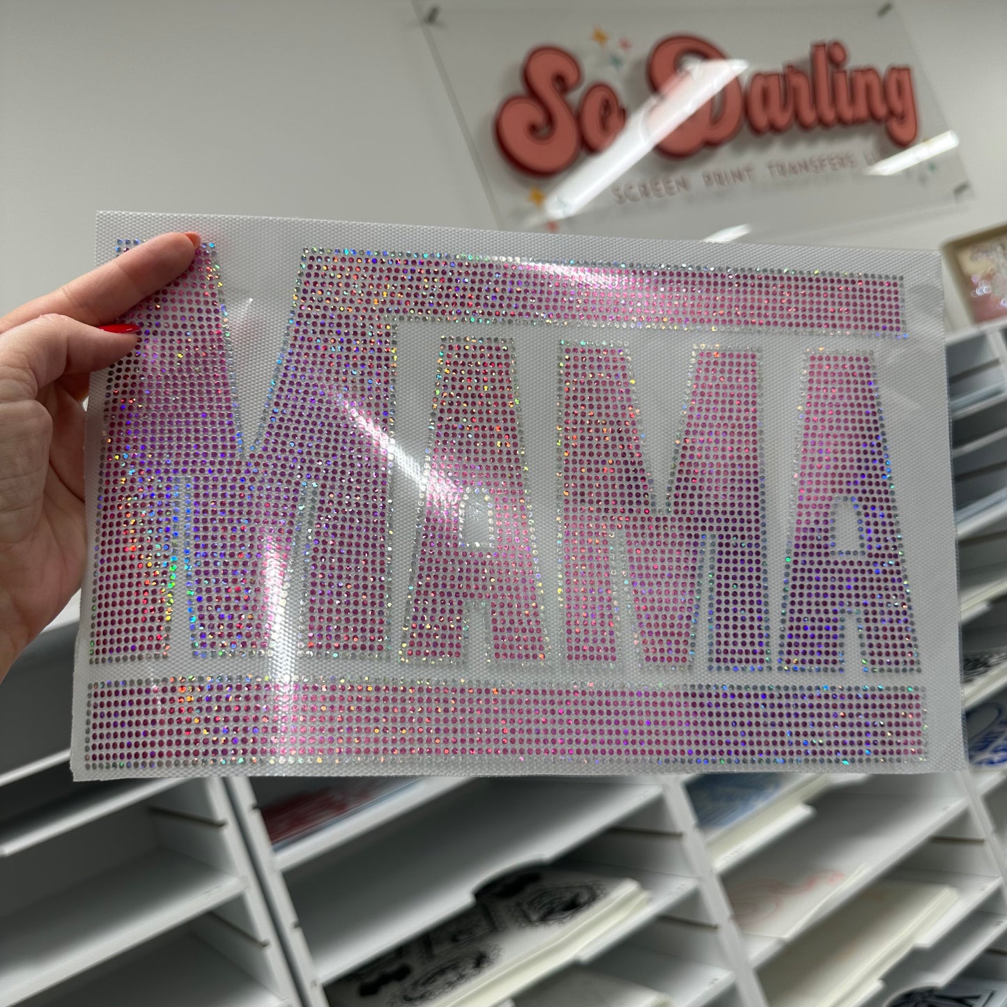 Spangle Transfer - Vans mama pink