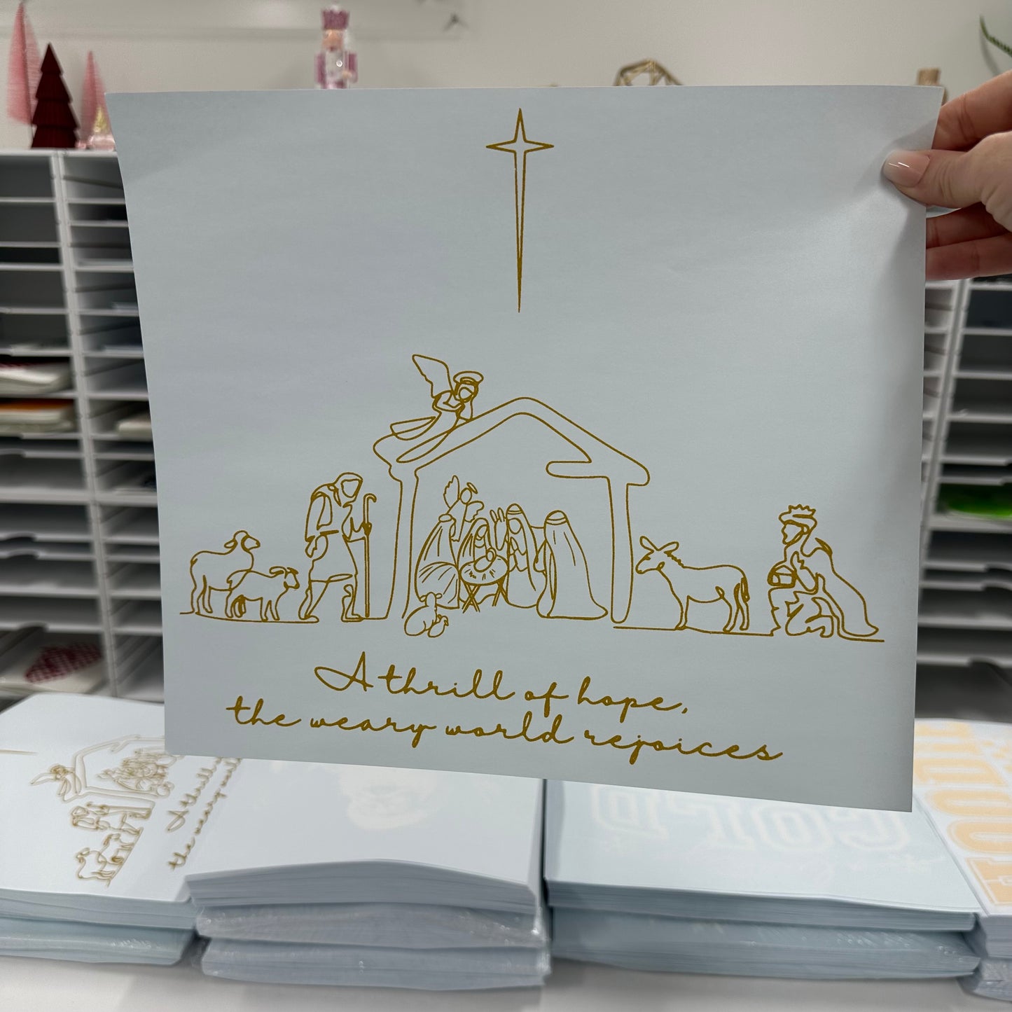 A thrill of hope METALLIC GOLD screen print transfer