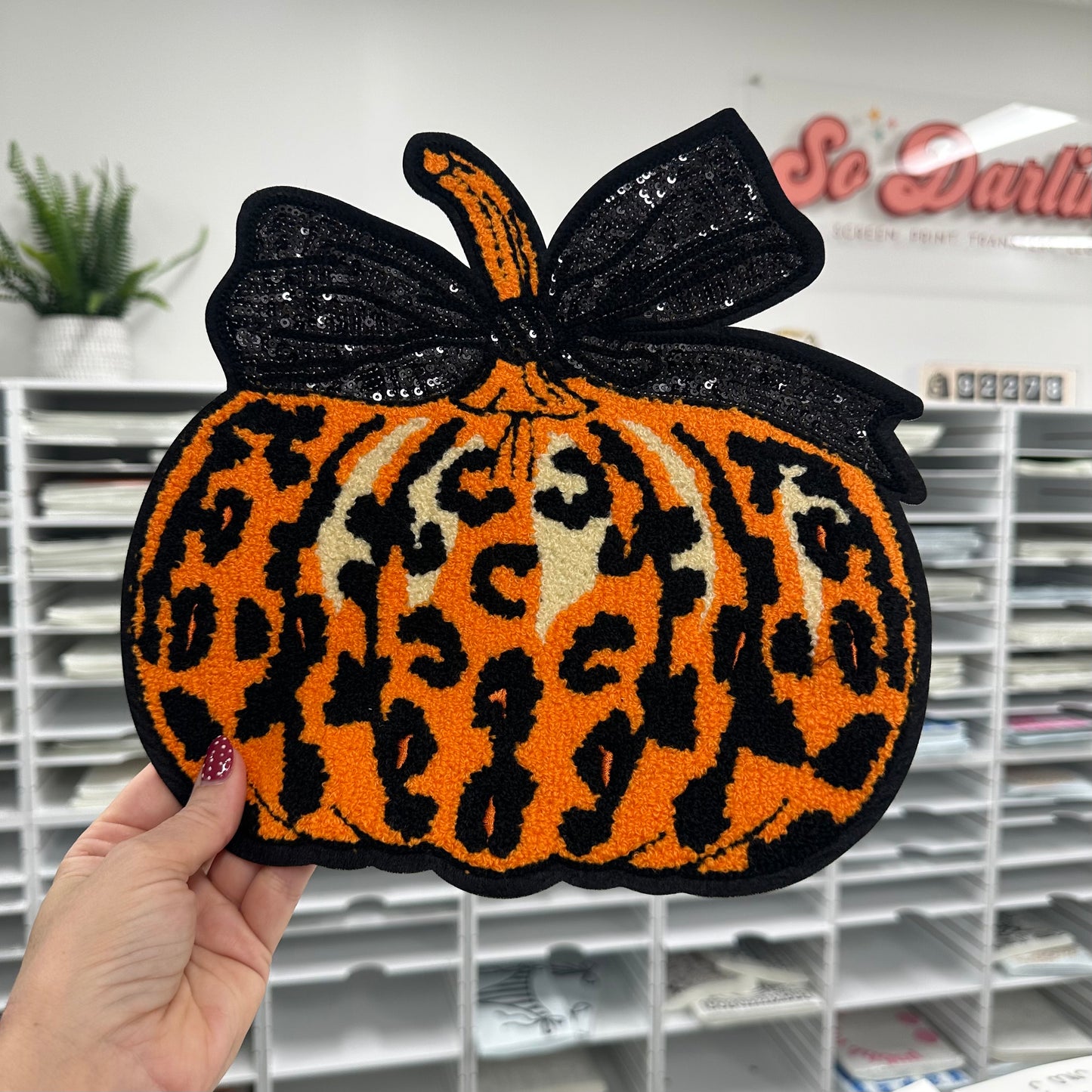 Chenille Patch - leopard pumpkin