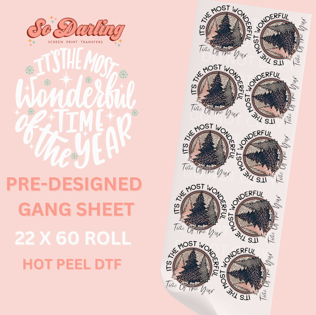 pre-designed MOST WONDERFUL TIME OF THE YEAR dtf gang sheet - 1-2 business day TAT