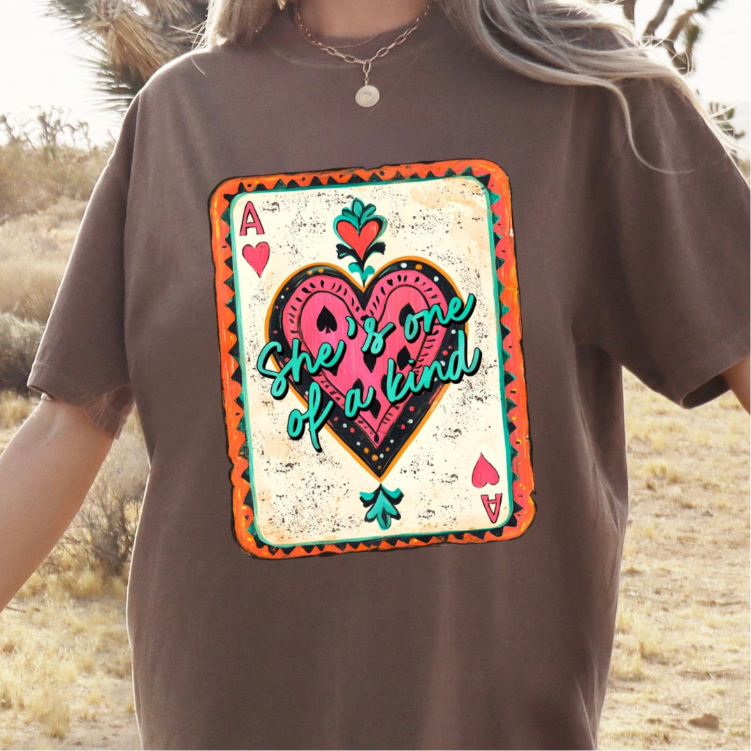 she's one of a kind clear film screen print