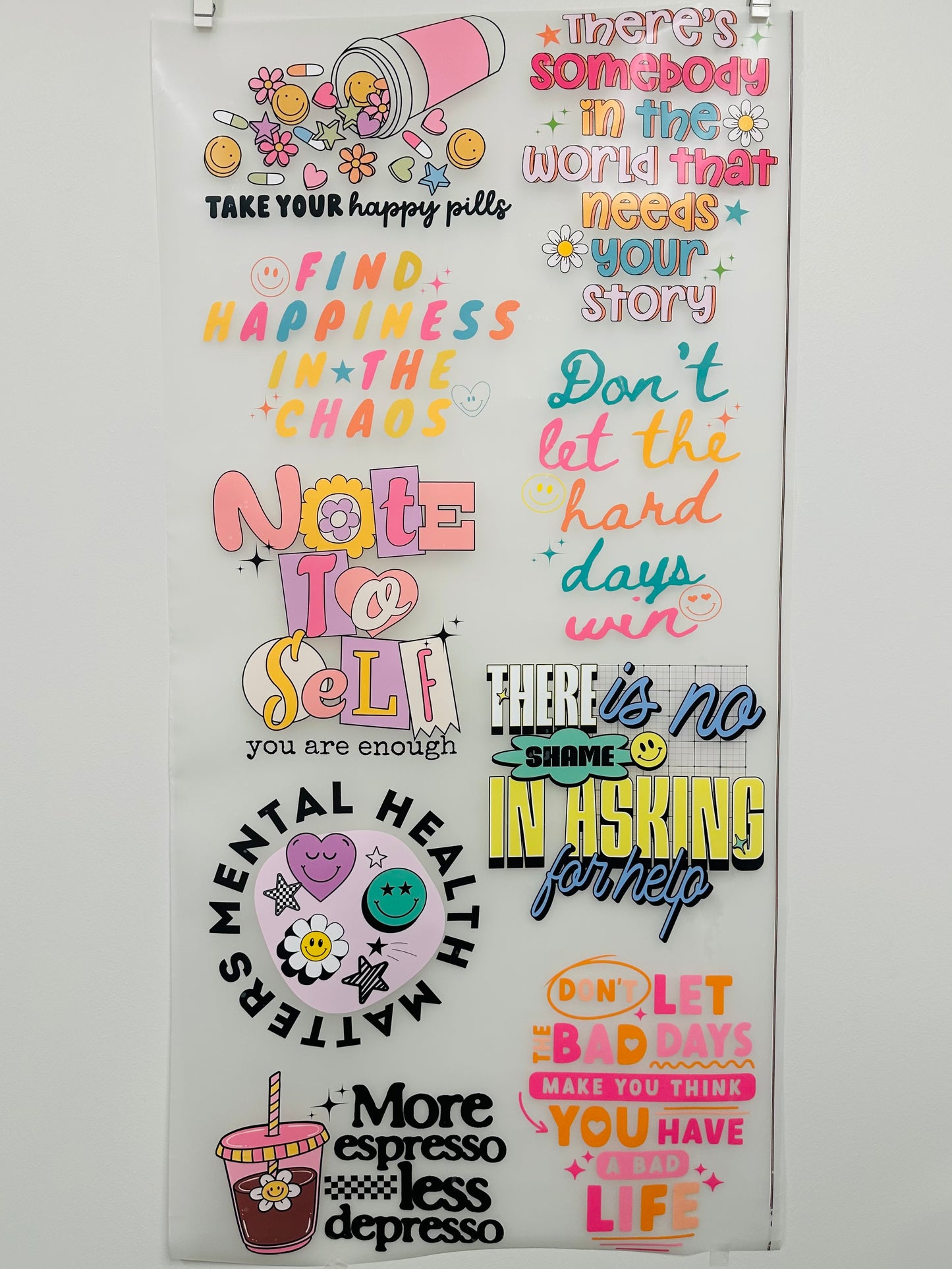 PRE-DESIGNED dtf or sublimation MENTAL HEALTH gang sheet