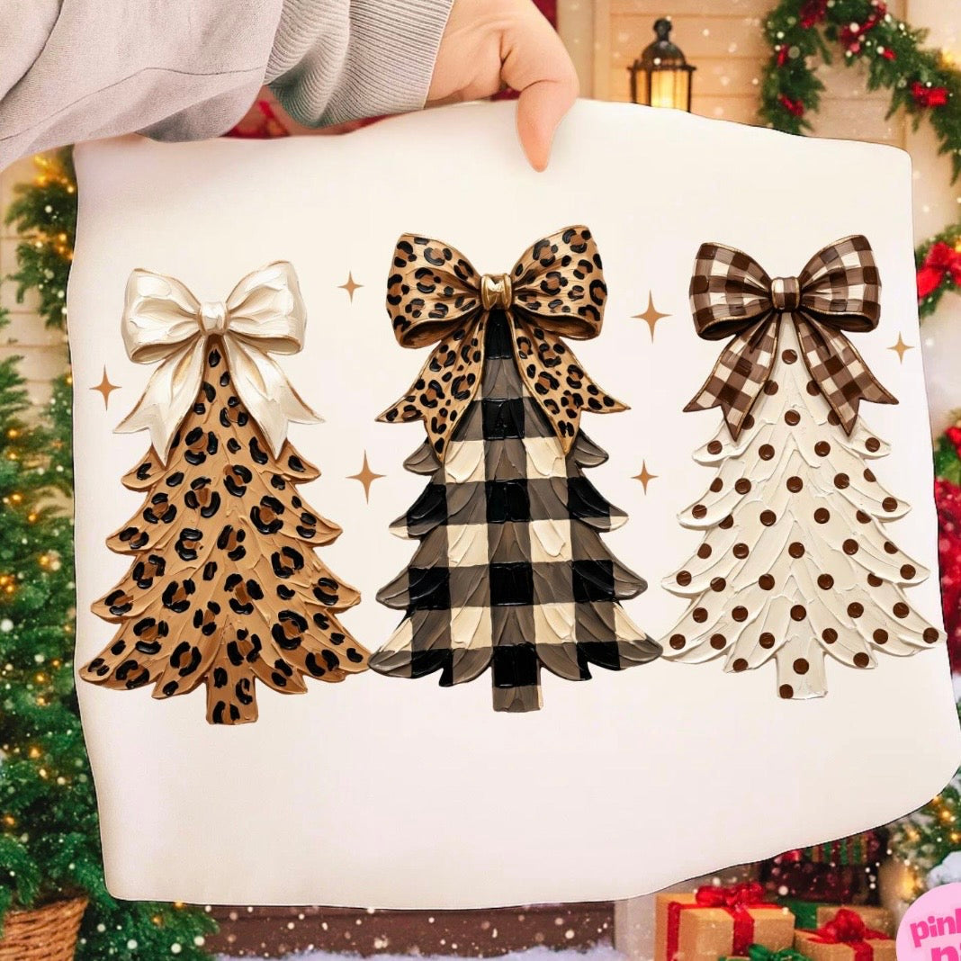 PRE-ORDER neutral christmas trees DTF 5-7 biz day tat
