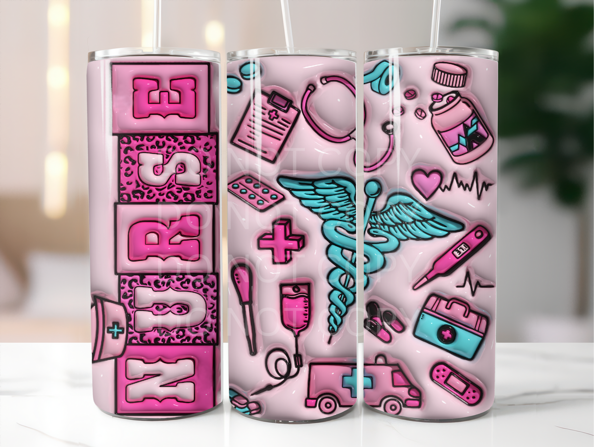 puffy nurse tumbler sublimation transfer So Darling Screen Prints