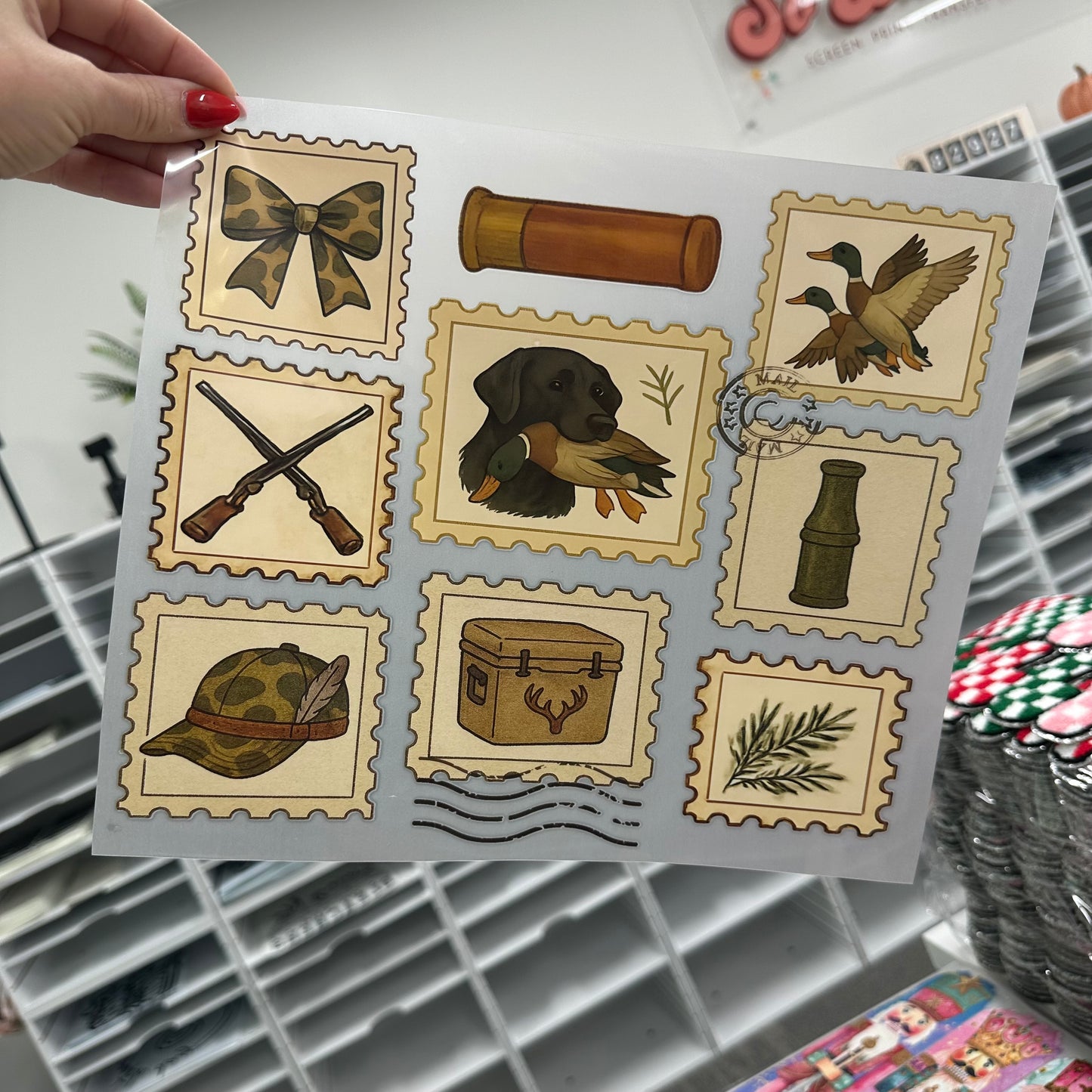 Hunting stamps clear film transfer