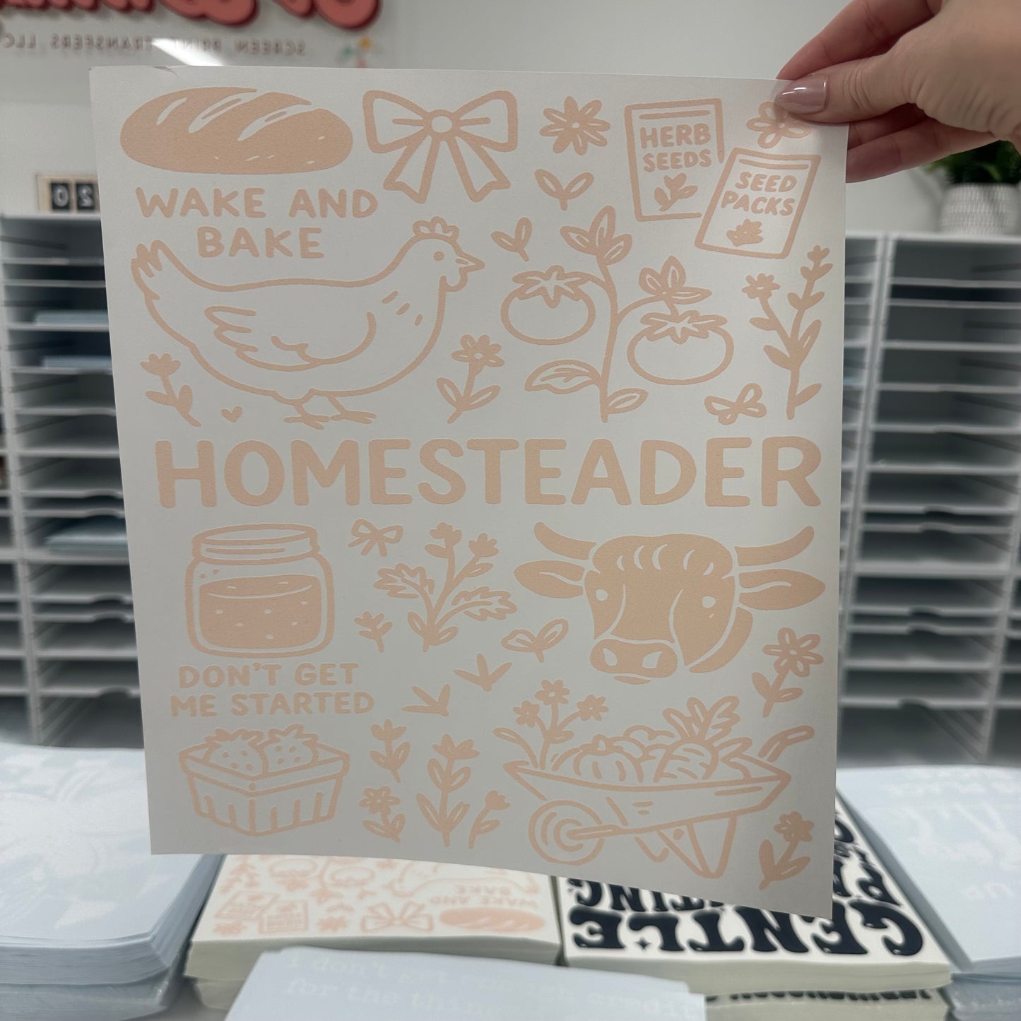 homesteader screen print transfer