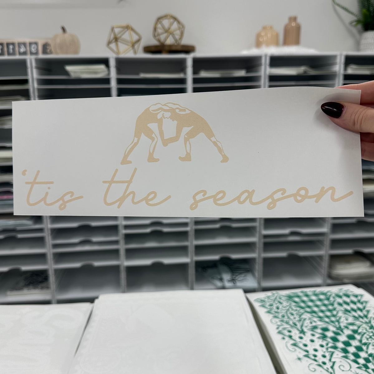 wrestling tis the season screen print transfer