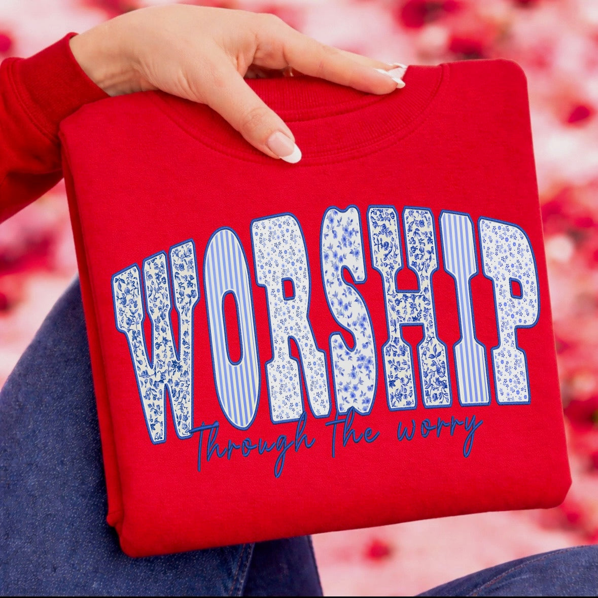 worship thru the worry clear film screen print