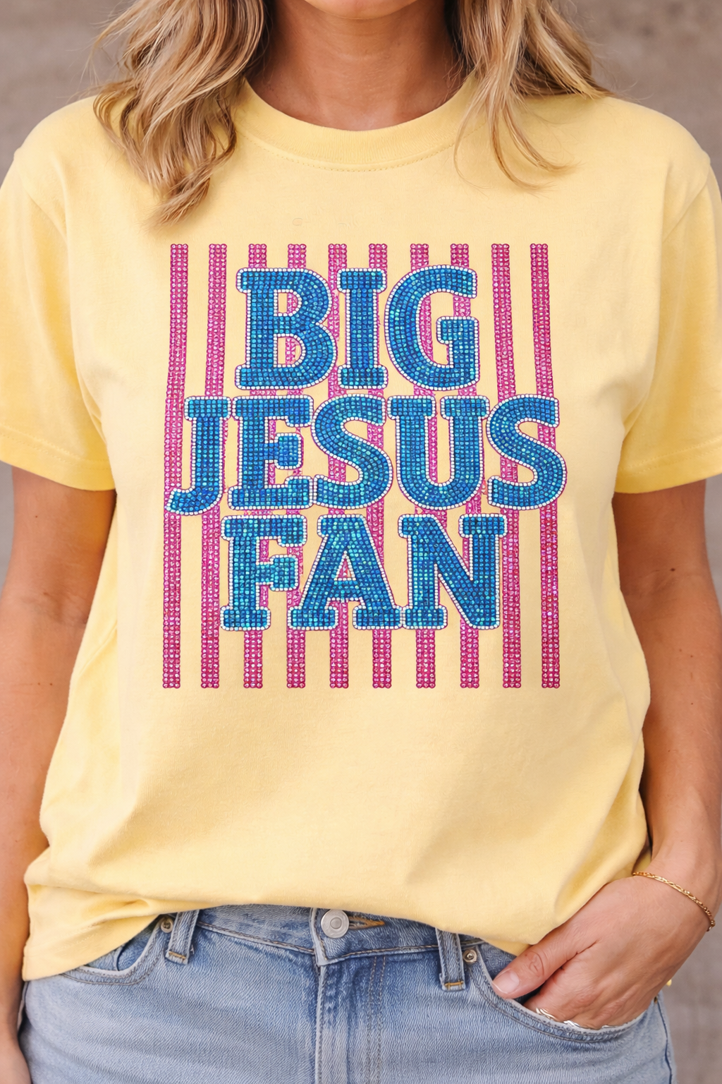 Spangle Transfer - Big Jesus Fan