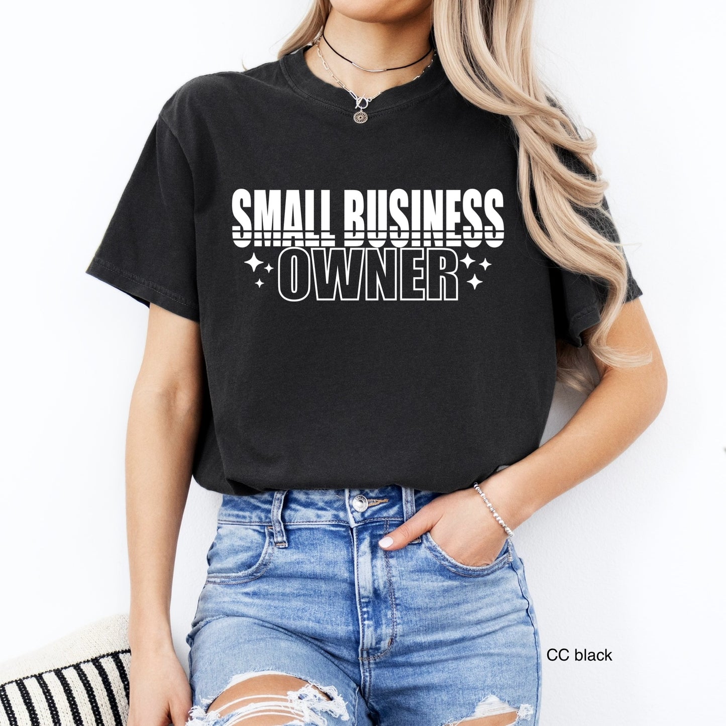 small business owner white screen print transfer