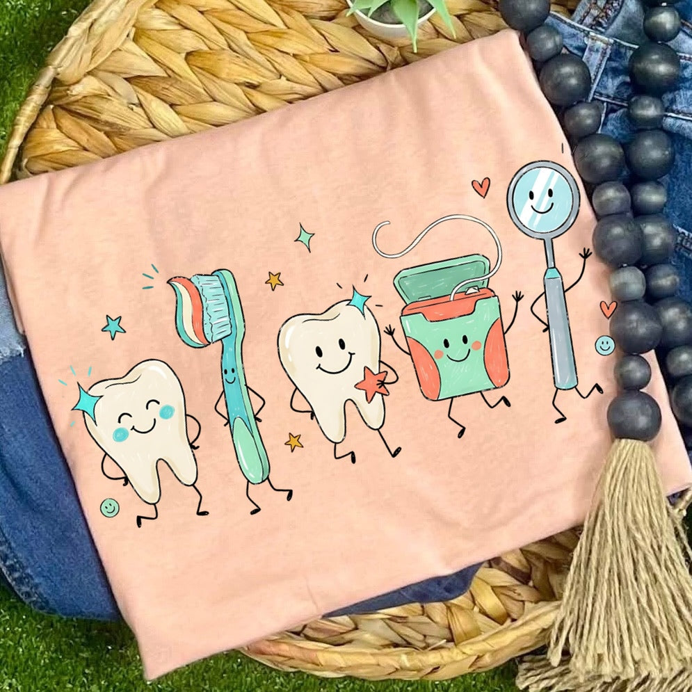 dental happy doodles clear film screen print