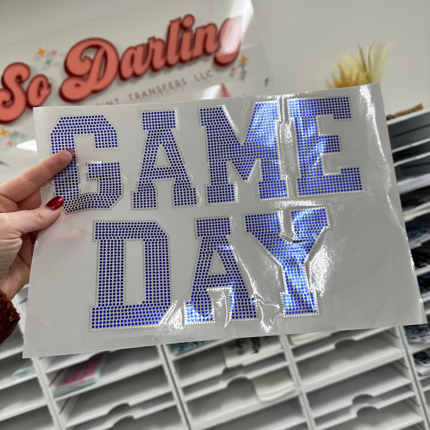 Spangle Transfer - BLUE - game day