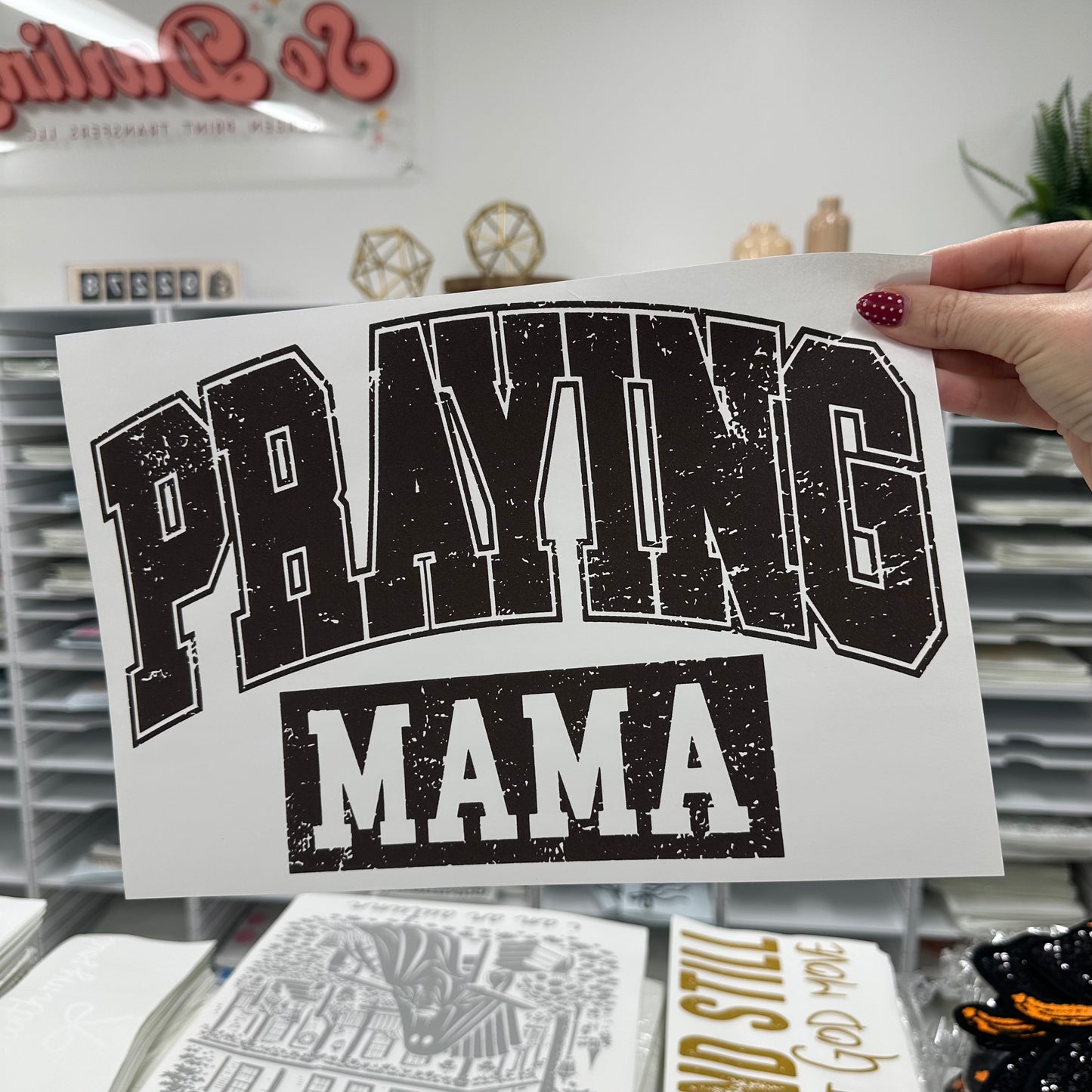 praying mama screen print transfer•